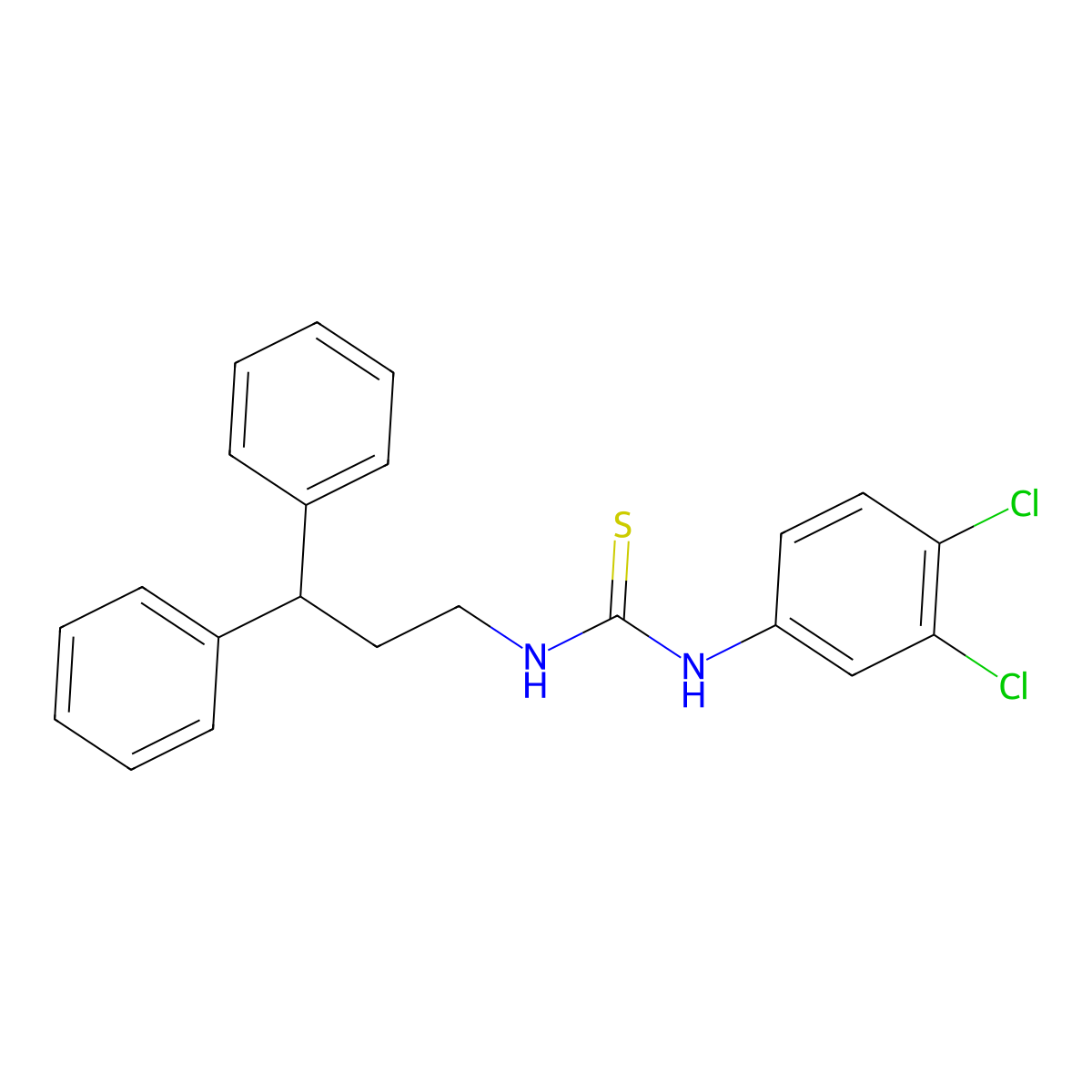 1-(3,4-Dichlorophenyl)-3-(3,3-diphenylpropyl)thiourea molecular structure, CAS 405068-05-5