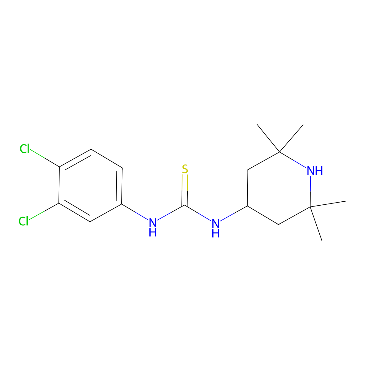 1-(3,4-Dichlorophenyl)-3-(2,2,6,6-tetramethylpiperidin-4-yl)thiourea molecular structure, CAS 405068-06-6