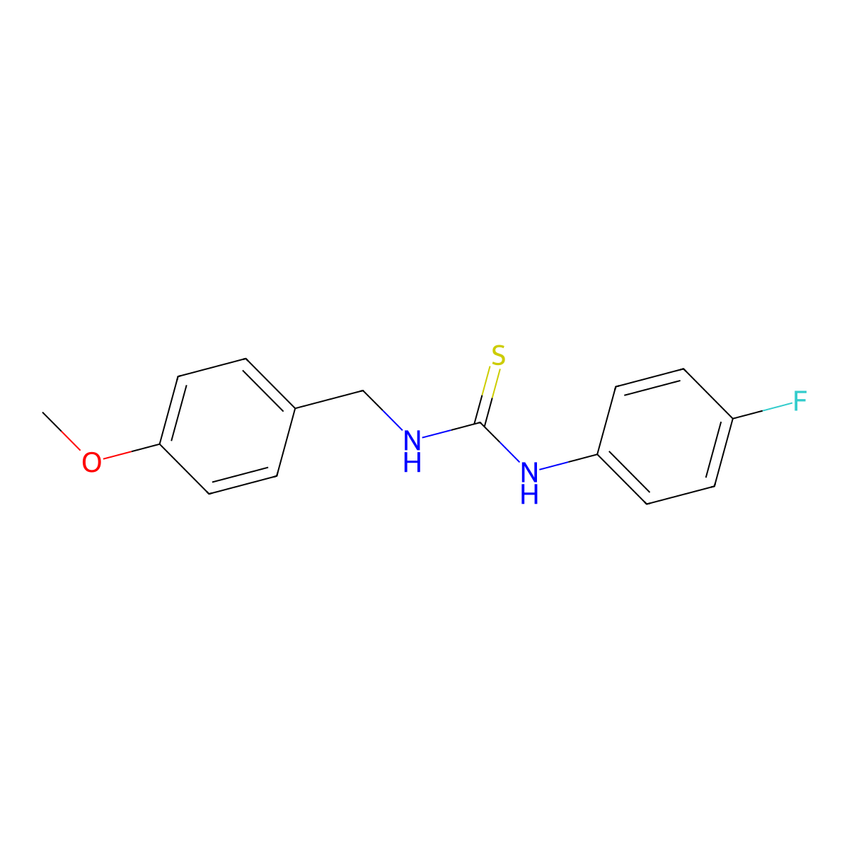 1-(4-Fluorophenyl)-3-[(4-methoxyphenyl)methyl]thiourea molecular structure, CAS 405068-14-6