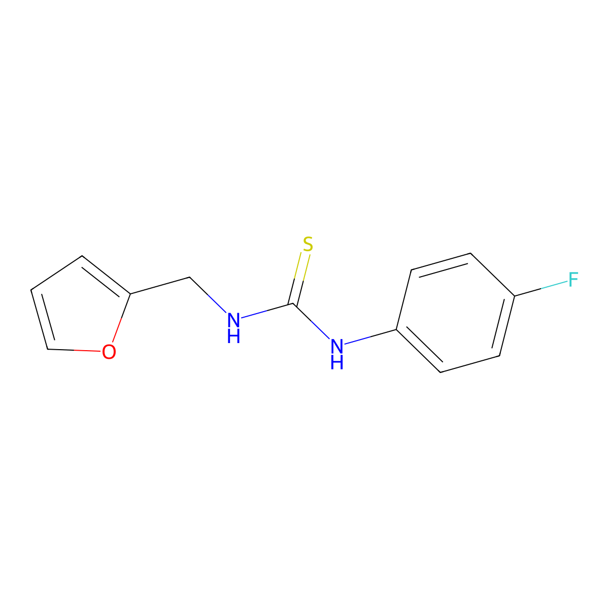 N-(4-fluorophenyl)-N'-(2-furylmethyl)thiourea molecular structure, CAS 405068-15-7