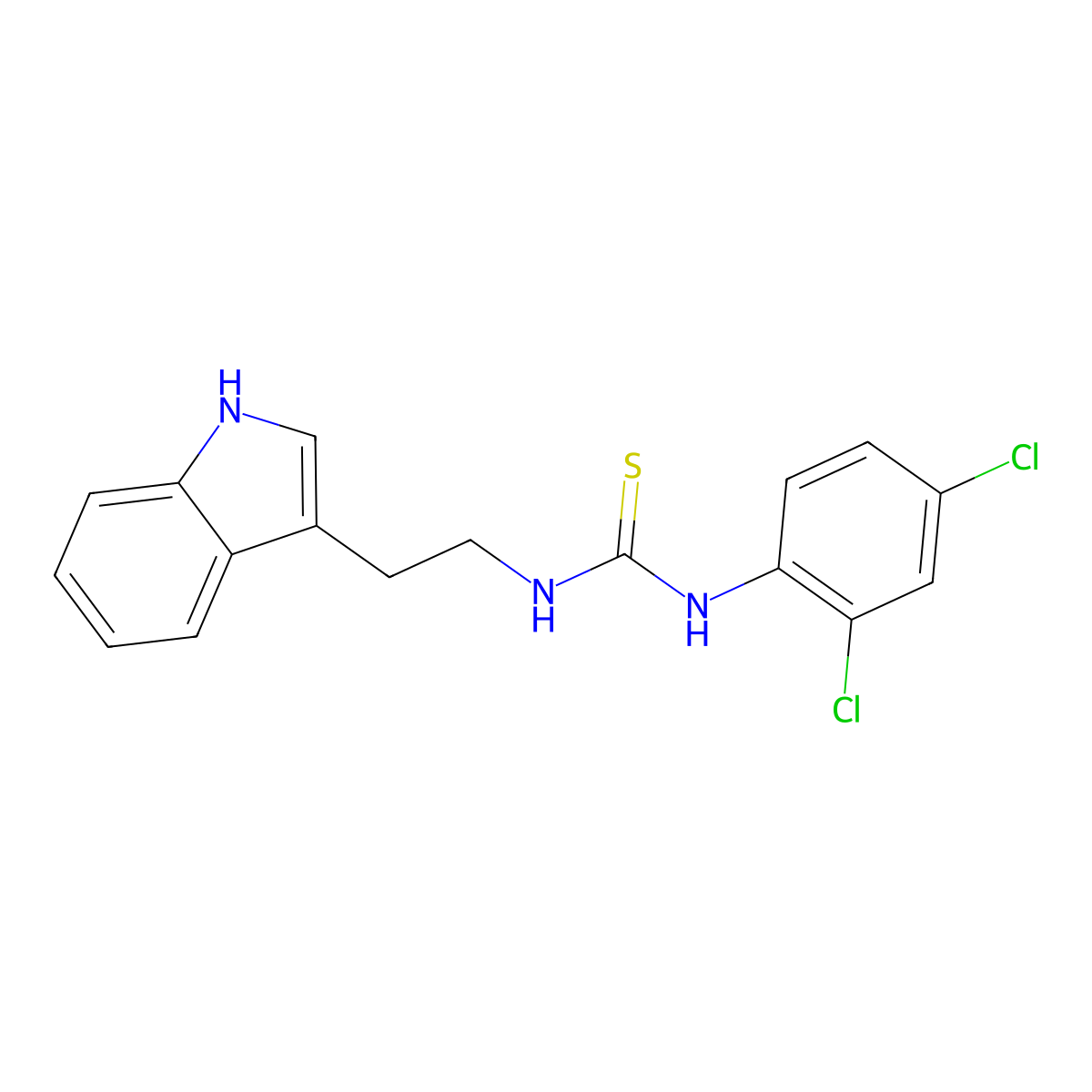 1-(2,4-dichlorophenyl)-3-[2-(1H-indol-3-yl)ethyl]thiourea molecular structure, CAS 405068-29-3