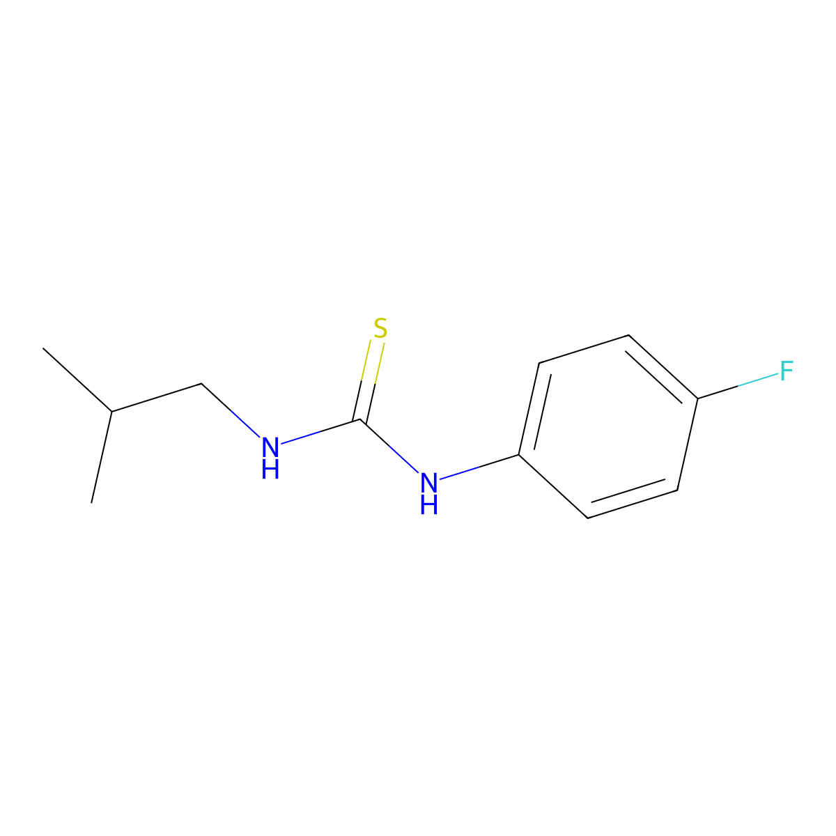 1-(4-Fluorophenyl)-3-(2-methylpropyl)thiourea molecular structure, CAS 405068-32-8