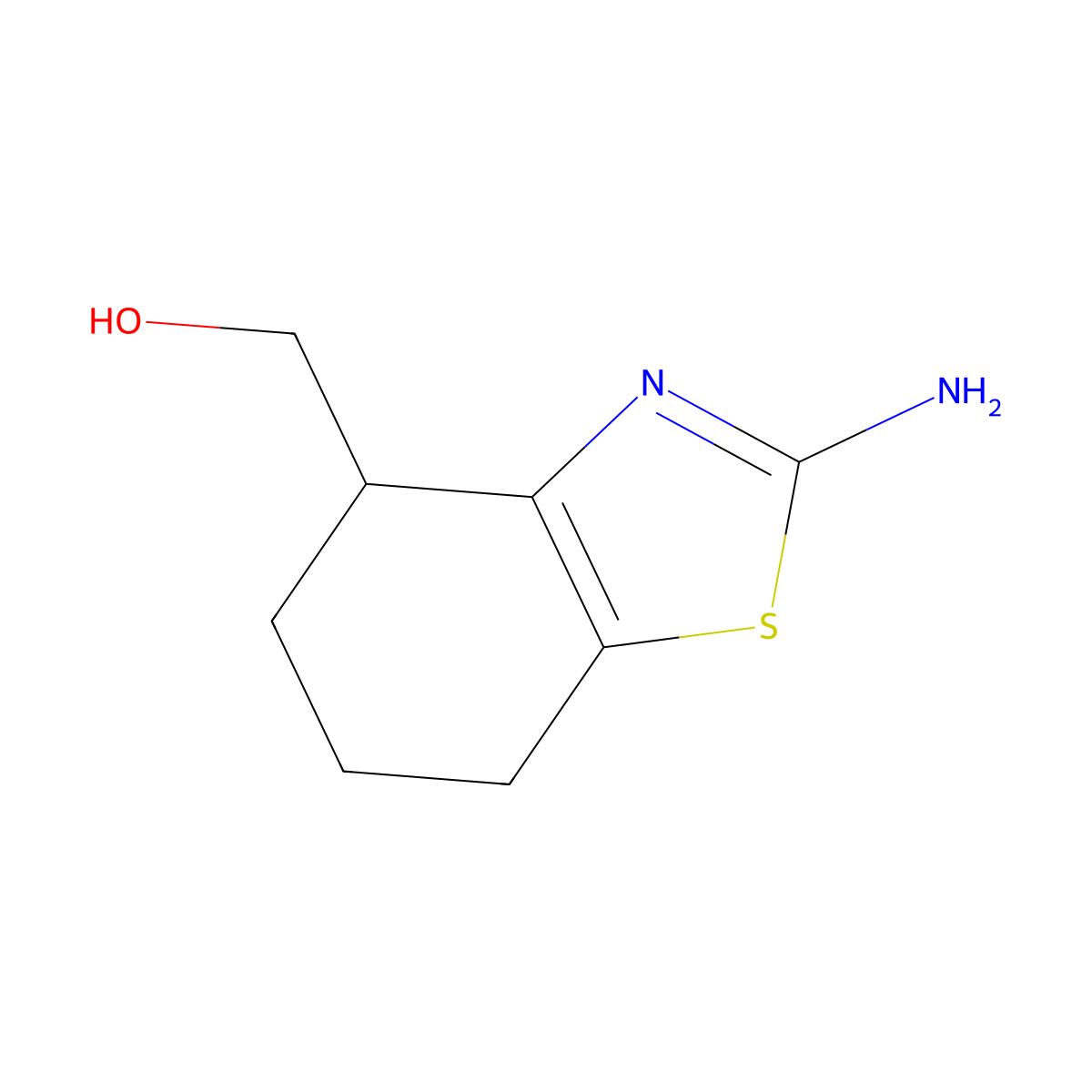 (2-Amino-4,5,6,7-tetrahydrobenzo[d]thiazol-4-yl)methanol molecular structure, CAS 405071-50-3