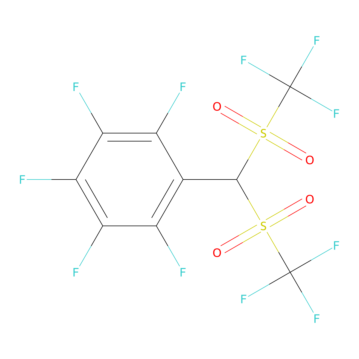 1-(Bis(trifluoromethanesulfonyl)methyl)-2,3,4,5,6-pentafluorobenzene molecular structure, CAS 405074-81-9