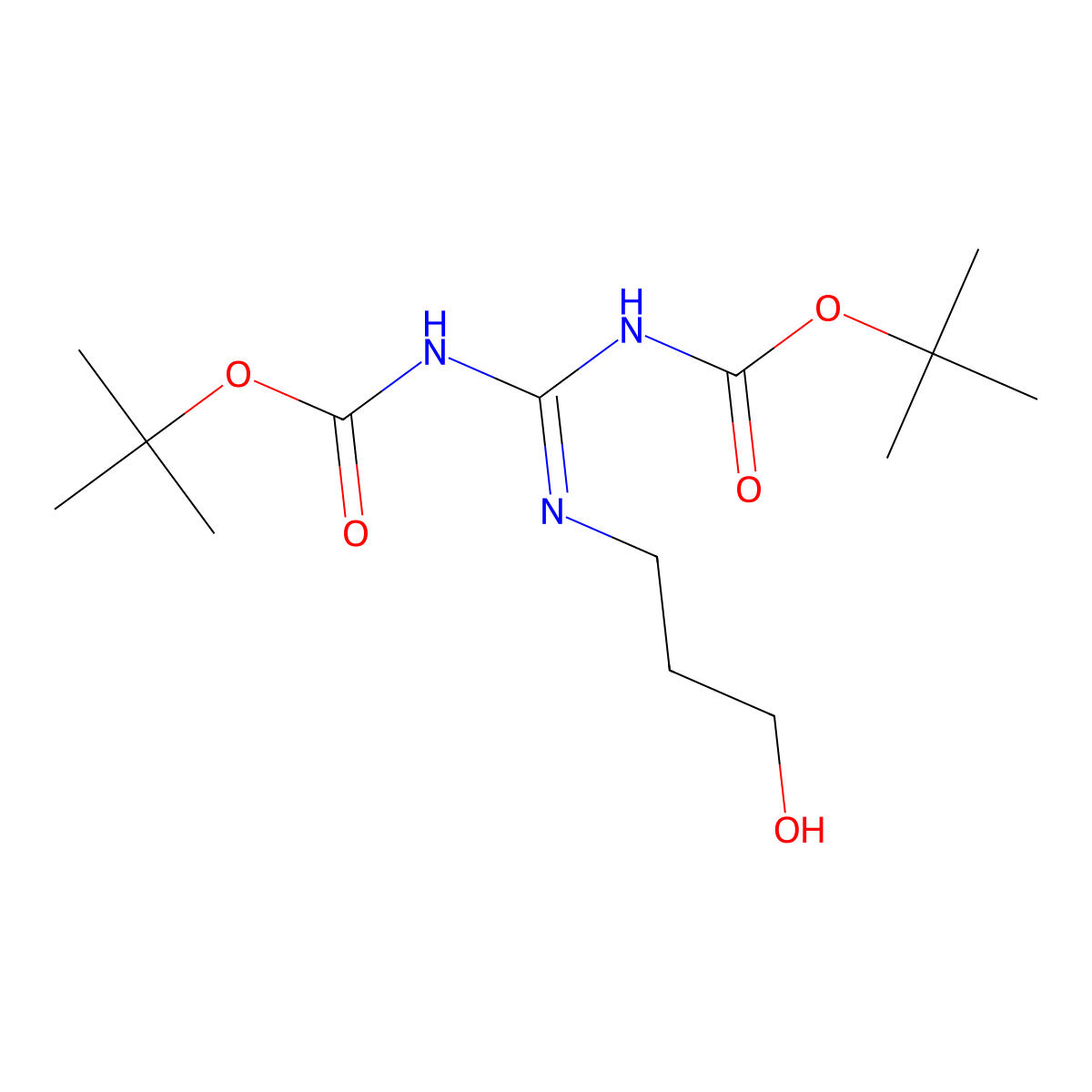 3-[2,3-Bis(tert-butoxycarbonyl)guanidino]propanol molecular structure, CAS 405075-82-3