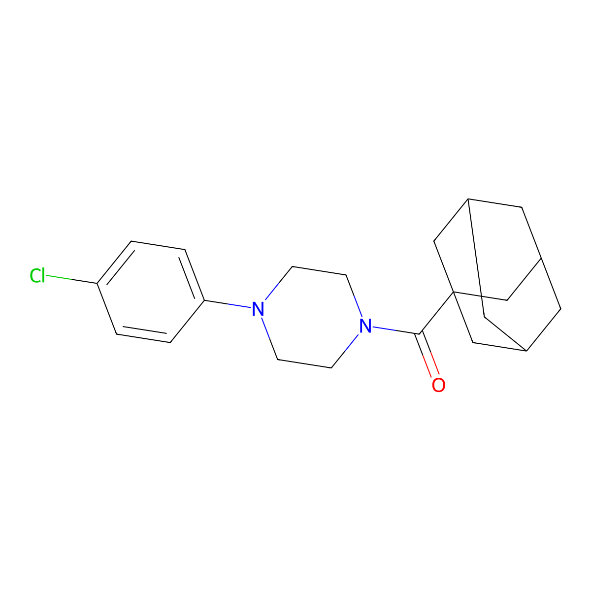 1-Adamantyl-[4-(4-chlorophenyl)piperazin-1-yl]methanone molecular structure, CAS 405076-93-9