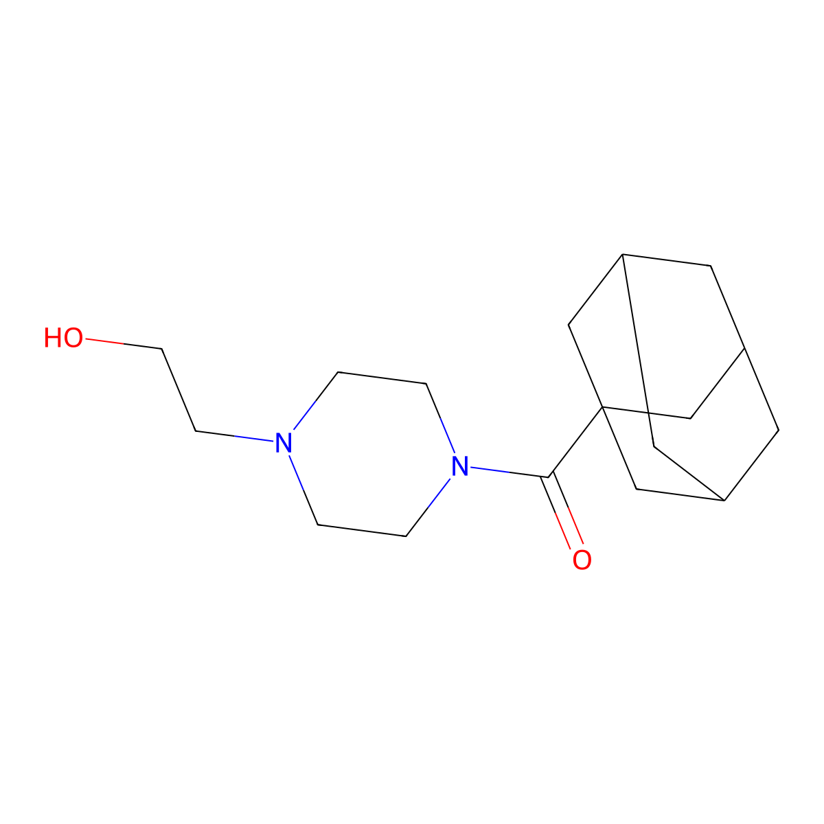 2-[4-(Adamantane-1-carbonyl)piperazin-1-yl]ethan-1-ol molecular structure, CAS 405077-05-6