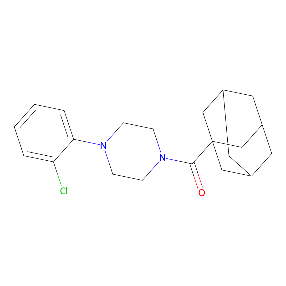 1-Adamantyl-[4-(2-chlorophenyl)piperazin-1-yl]methanone molecular structure, CAS 405077-28-3