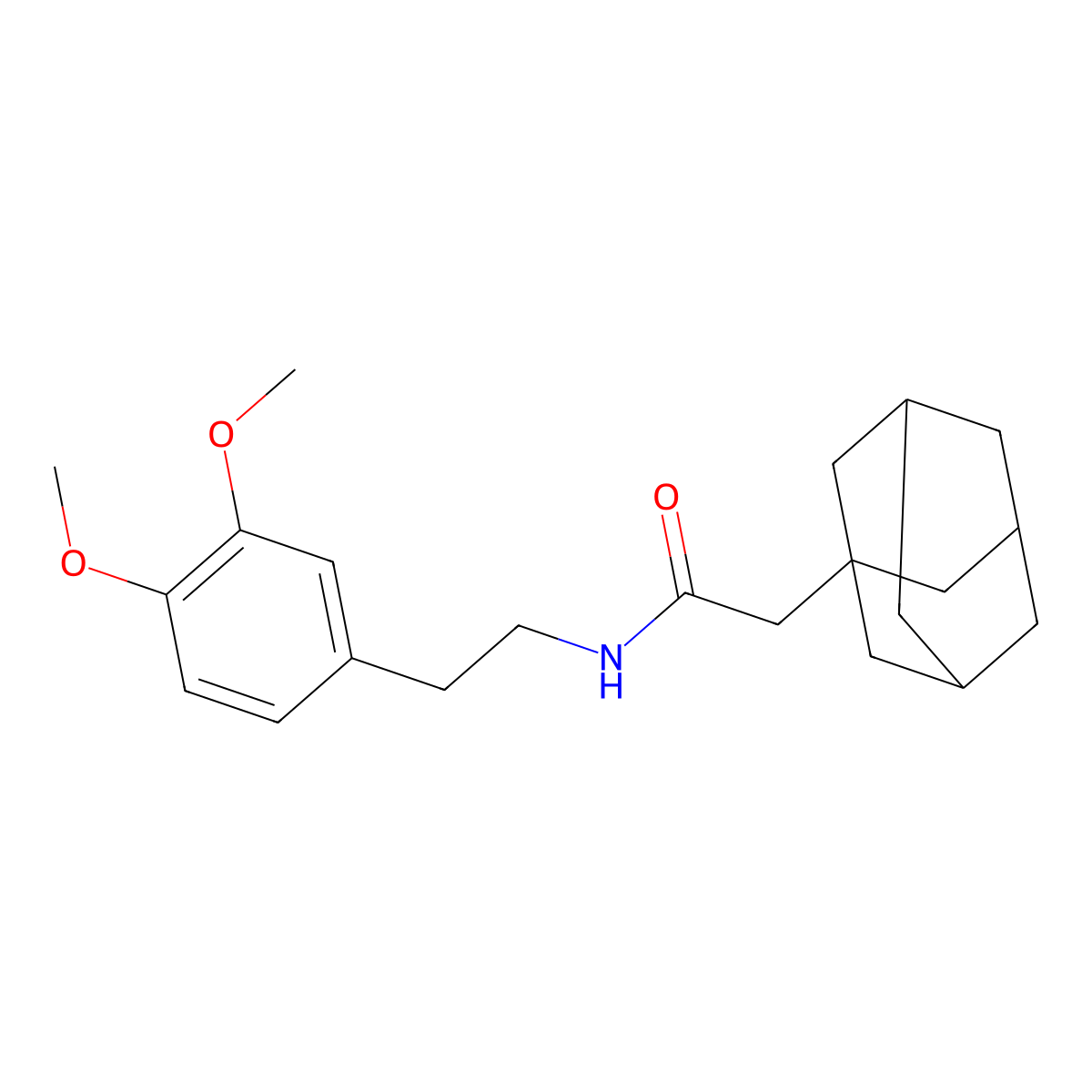 2-adamantanyl-N-[2-(3,4-dimethoxyphenyl)ethyl]acetamide molecular structure, CAS 405077-82-9