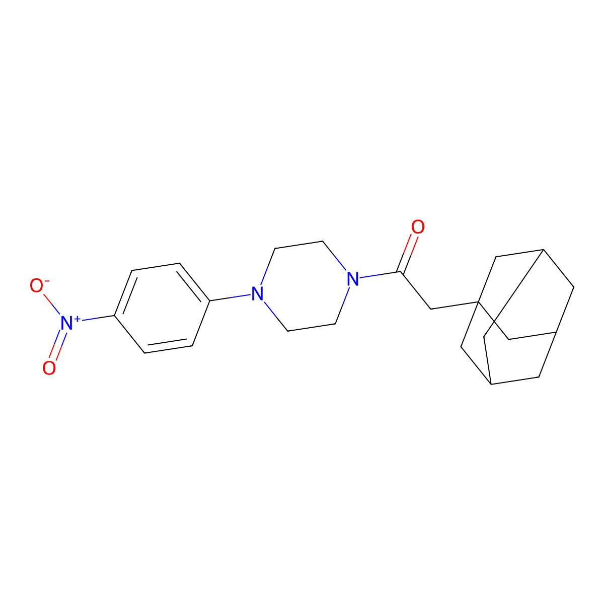 2-(1-Adamantyl)-1-[4-(4-nitrophenyl)piperazin-1-yl]ethanone molecular structure, CAS 405077-89-6