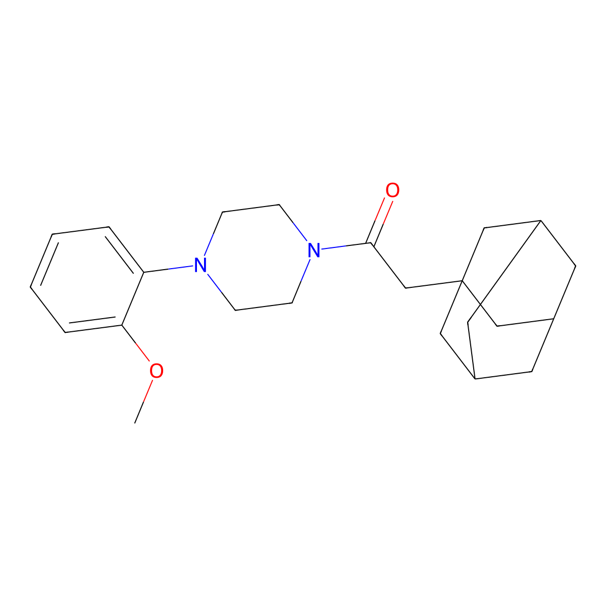 2-(1-Adamantyl)-1-[4-(2-methoxyphenyl)piperazin-1-yl]ethanone molecular structure, CAS 405077-94-3