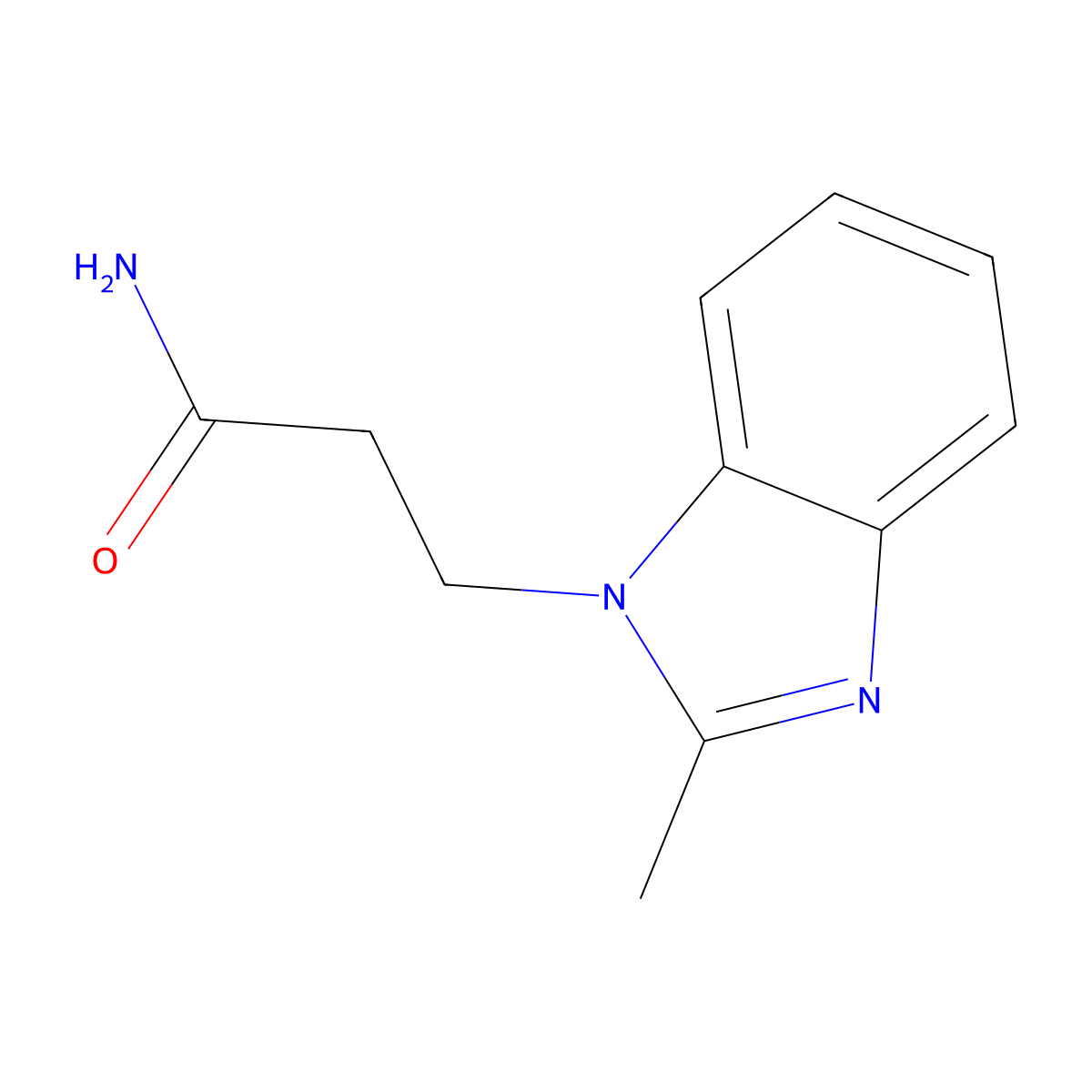 3-(2-methyl-1H-1,3-benzodiazol-1-yl)propanamide molecular structure, CAS 40508-01-8