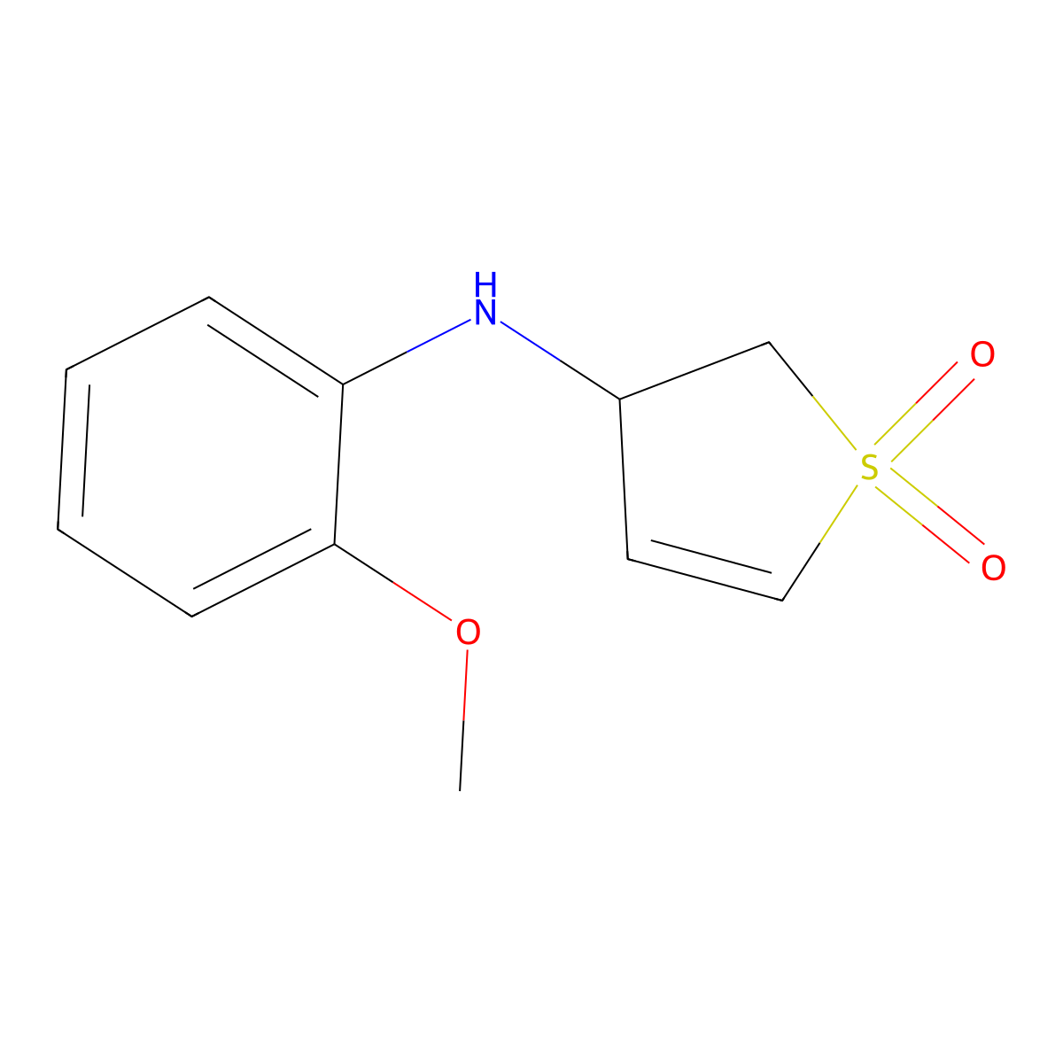 N-(2-methoxyphenyl)-1,1-dioxo-2,3-dihydrothiophen-3-amine molecular structure, CAS 40508-70-1