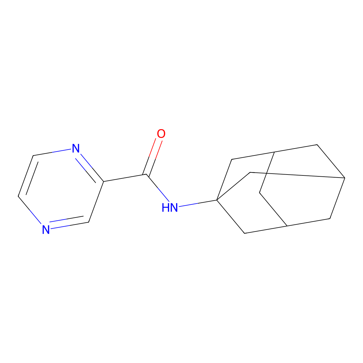 N-(Adamantan-1-YL)pyrazine-2-carboxamide molecular structure, CAS 405081-00-7