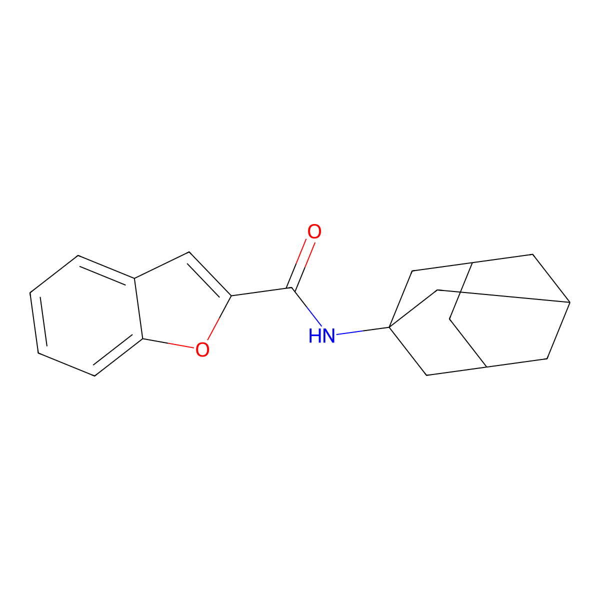 N-(1-adamantyl)-1-benzofuran-2-carboxamide molecular structure, CAS 405081-02-9
