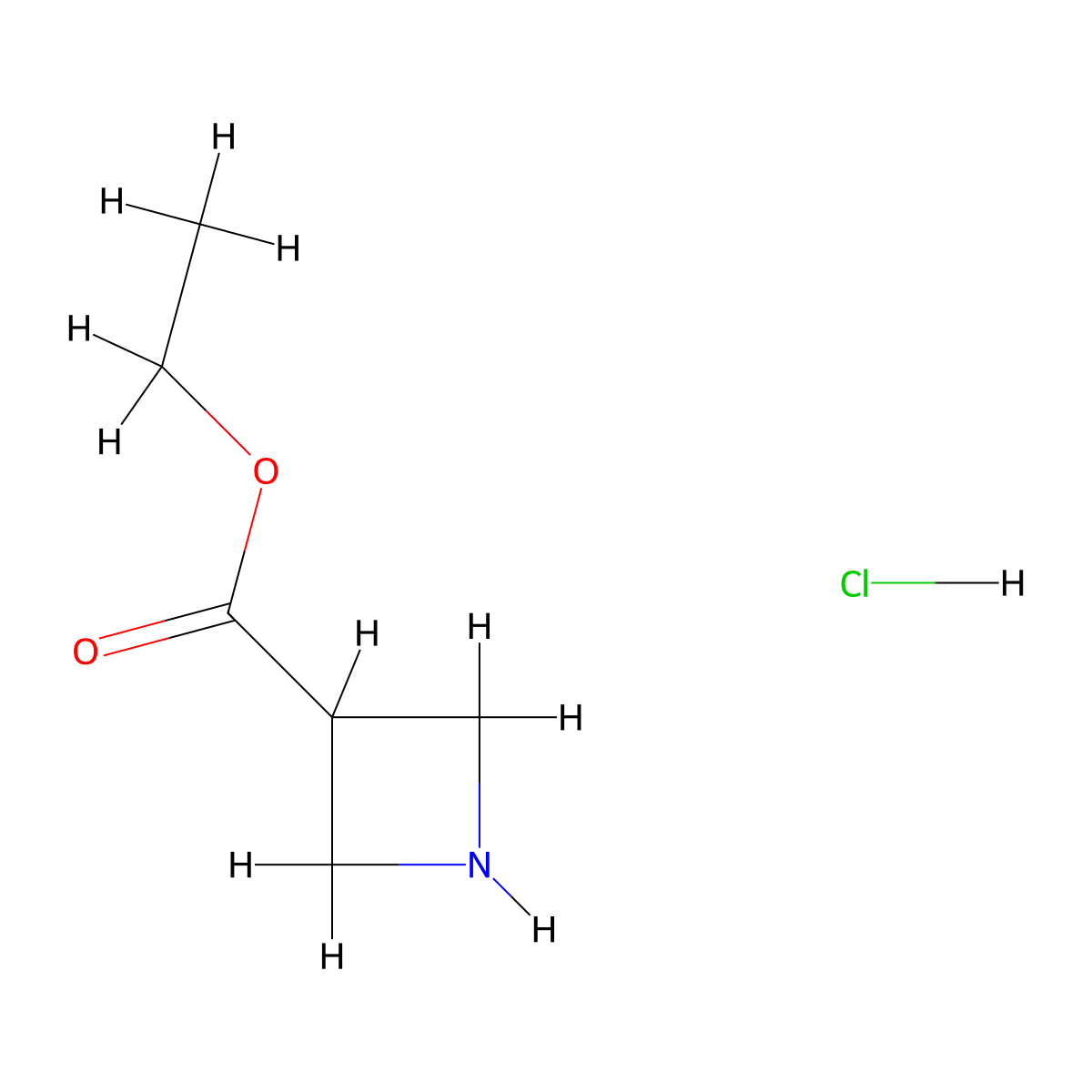 Ethyl azetidine-3-carboxylate hydrochloride molecular structure, CAS 405090-31-5
