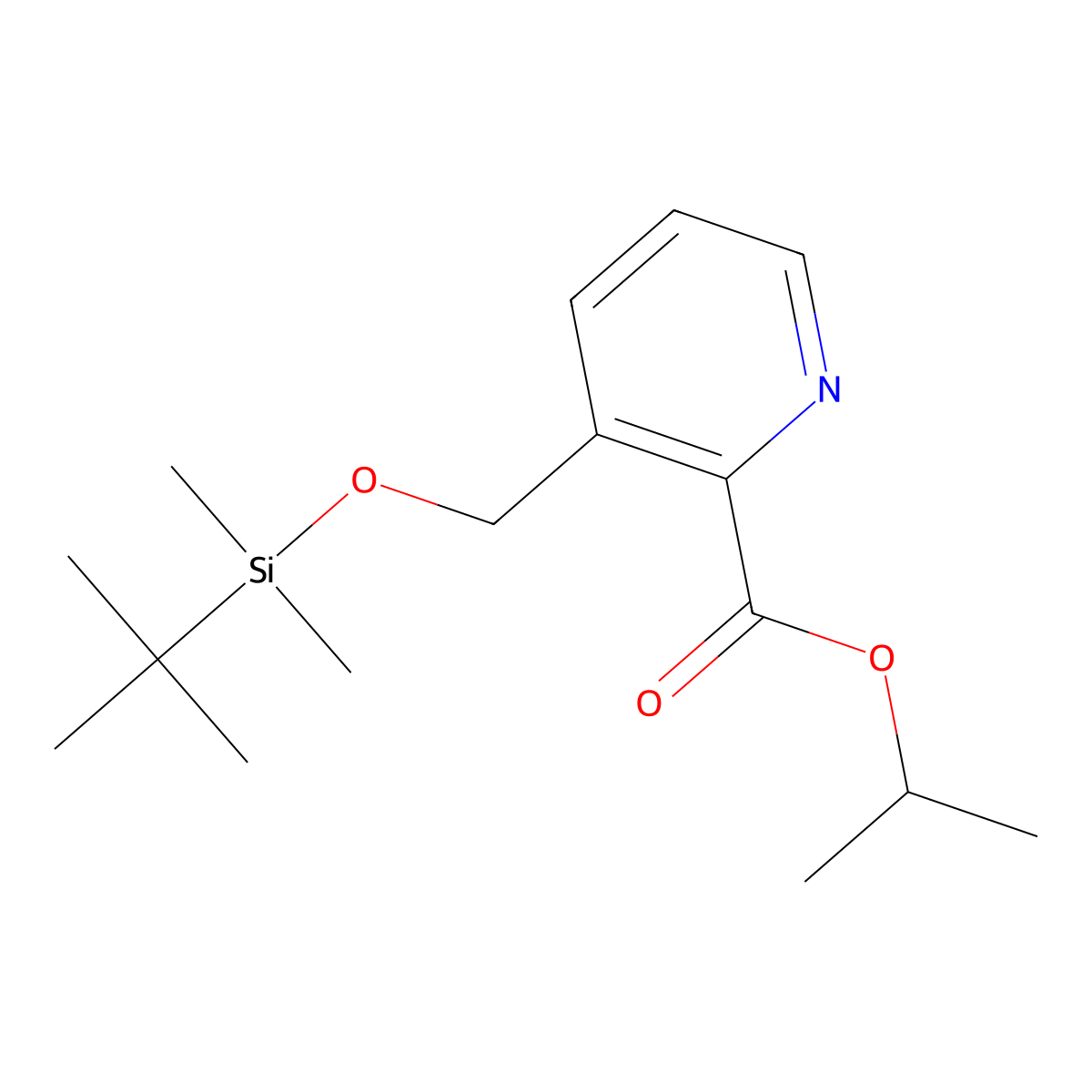 1-Methylethyl 3-[[[(1,1-dimethylethyl)dimethylsilyl]oxy]methyl]-2-pyridinecarboxylate molecular structure, CAS 405090-32-6
