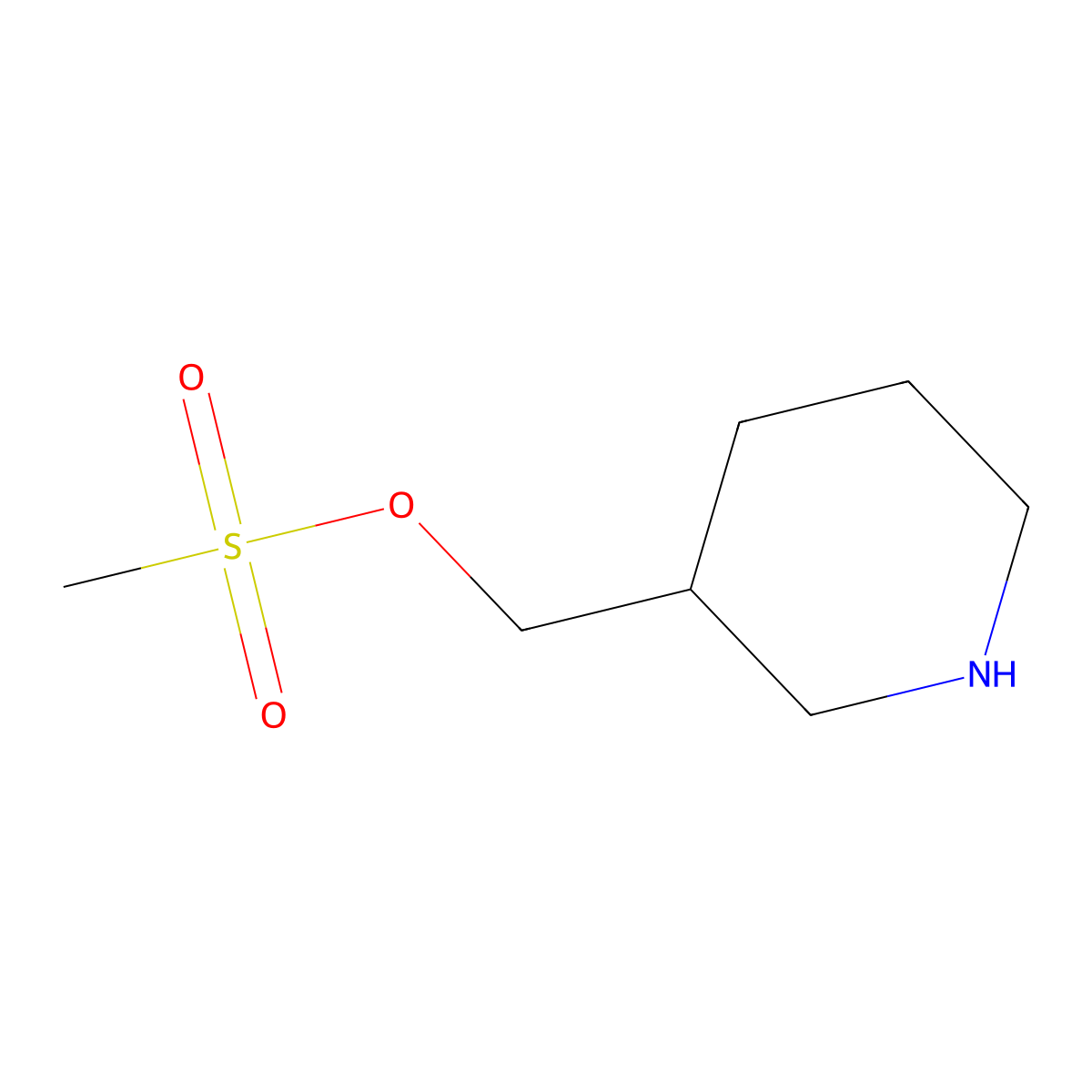 Piperidin-3-ylmethyl methanesulfonate molecular structure, CAS 405090-41-7