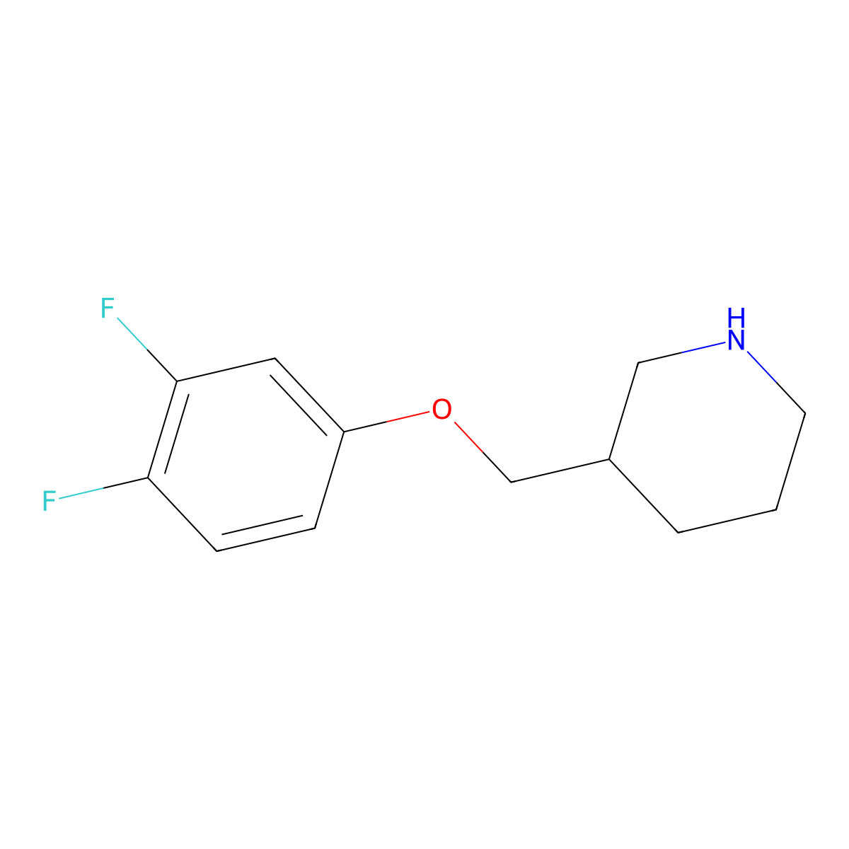 3-[(3,4-Difluorophenoxy)methyl]piperidine molecular structure, CAS 405090-69-9