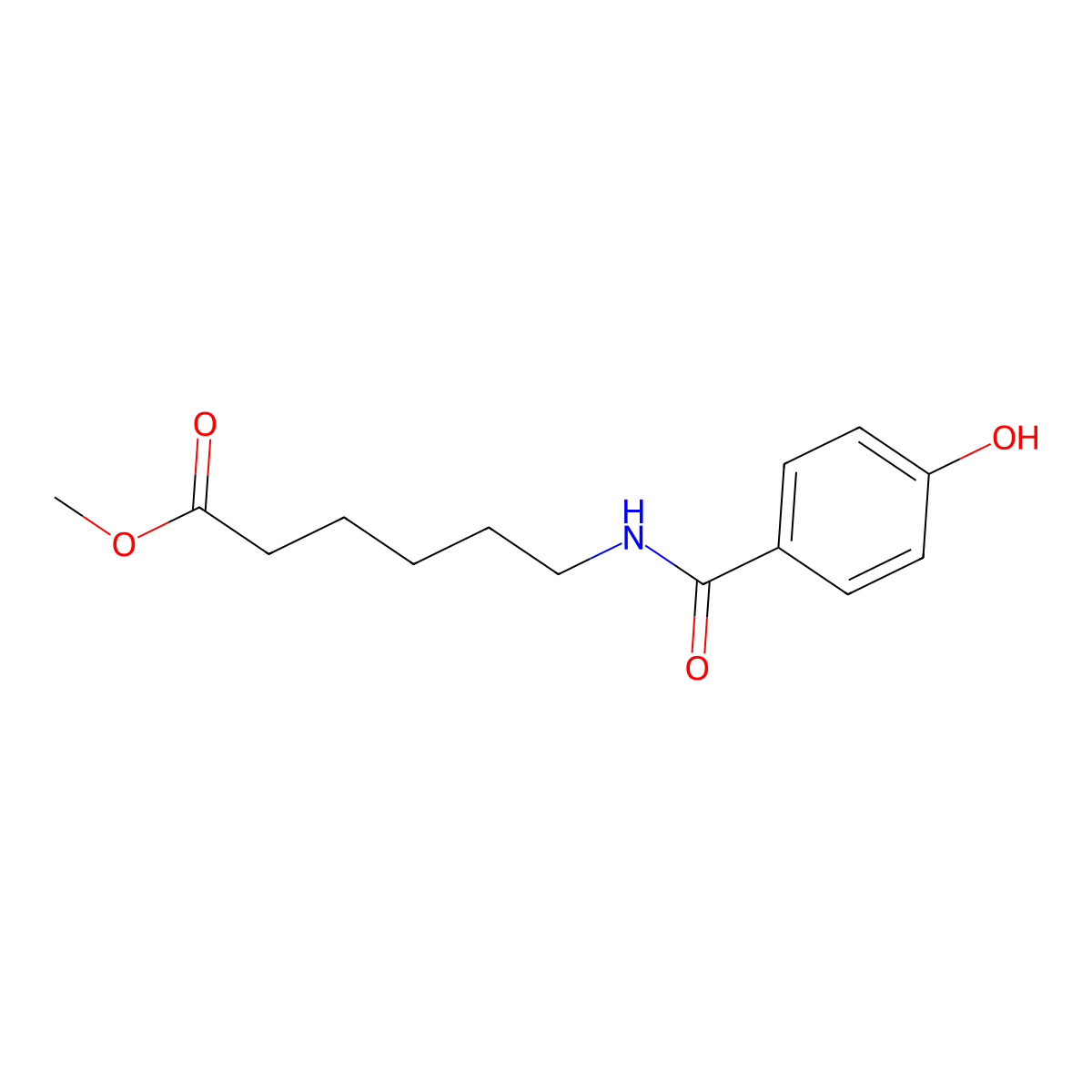 Methyl 6-[(4-hydroxyphenyl)formamido]hexanoate molecular structure, CAS 405096-12-0