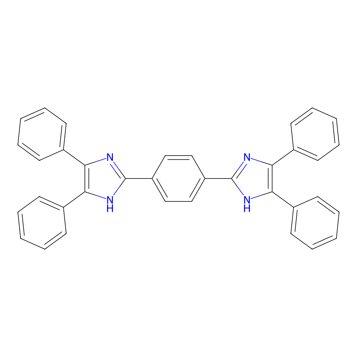 2-[4-(4,5-diphenyl-1H-imidazol-2-yl)phenyl]-4,5-diphenyl-1H-imidazole molecular structure, CAS 4051-59-6