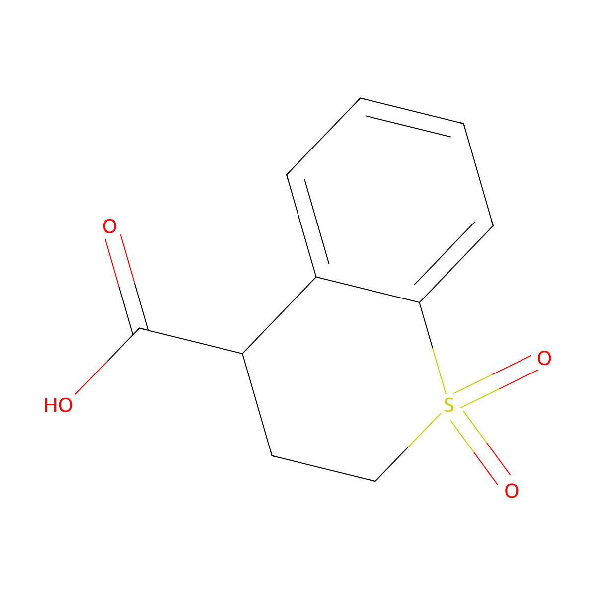 1,1-dioxo-3,4-dihydro-2H-1lambda6-benzothiopyran-4-carboxylic acid molecular structure, CAS 405103-19-7