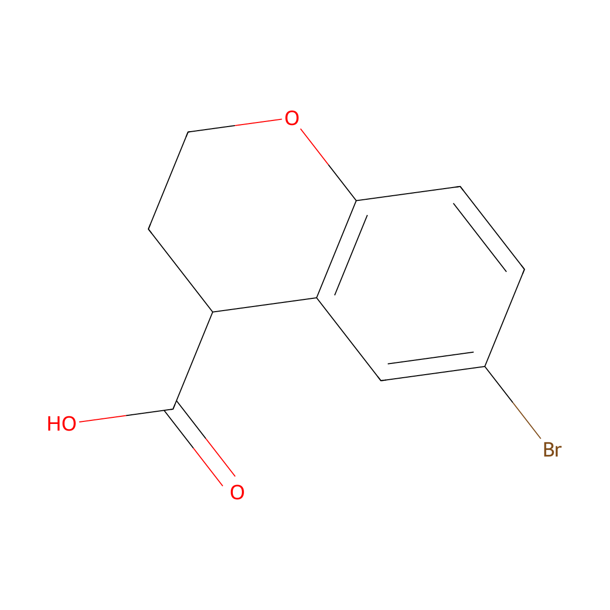6-bromo-3,4-dihydro-2H-1-benzopyran-4-carboxylic acid molecular structure, CAS 405103-26-6