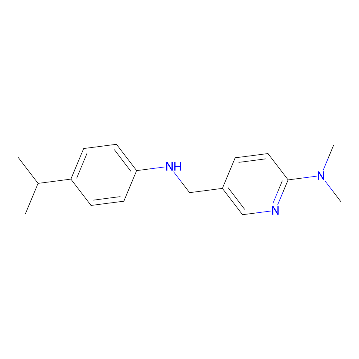 3-Pyridinemethanamine,6-(dimethylamino)-n-[4-(1-methylethyl)phenyl]- molecular structure, CAS 405103-30-2