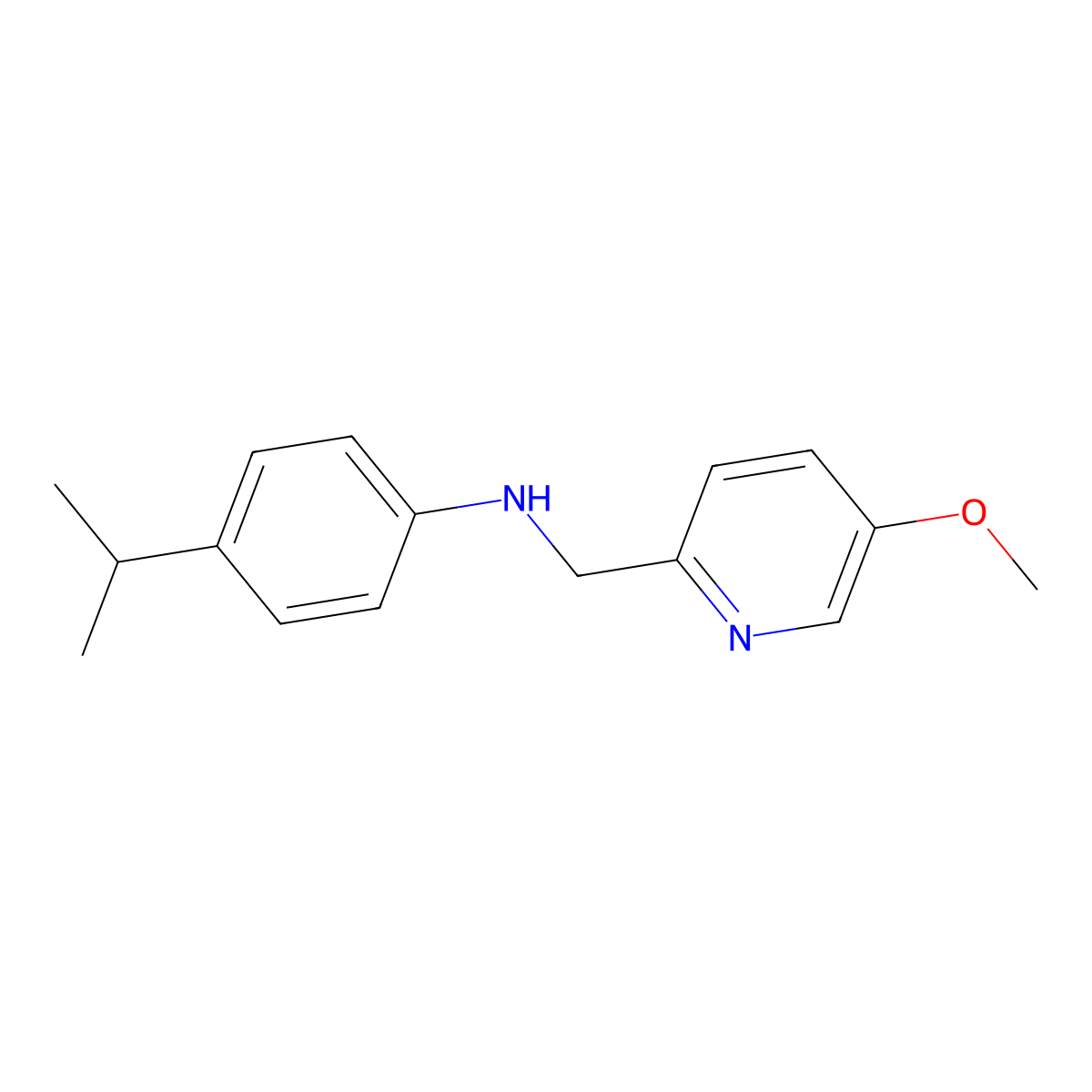 (4-Isopropylphenyl)[(5-methoxypyridin-2-yl)methyl]amine molecular structure, CAS 405103-31-3