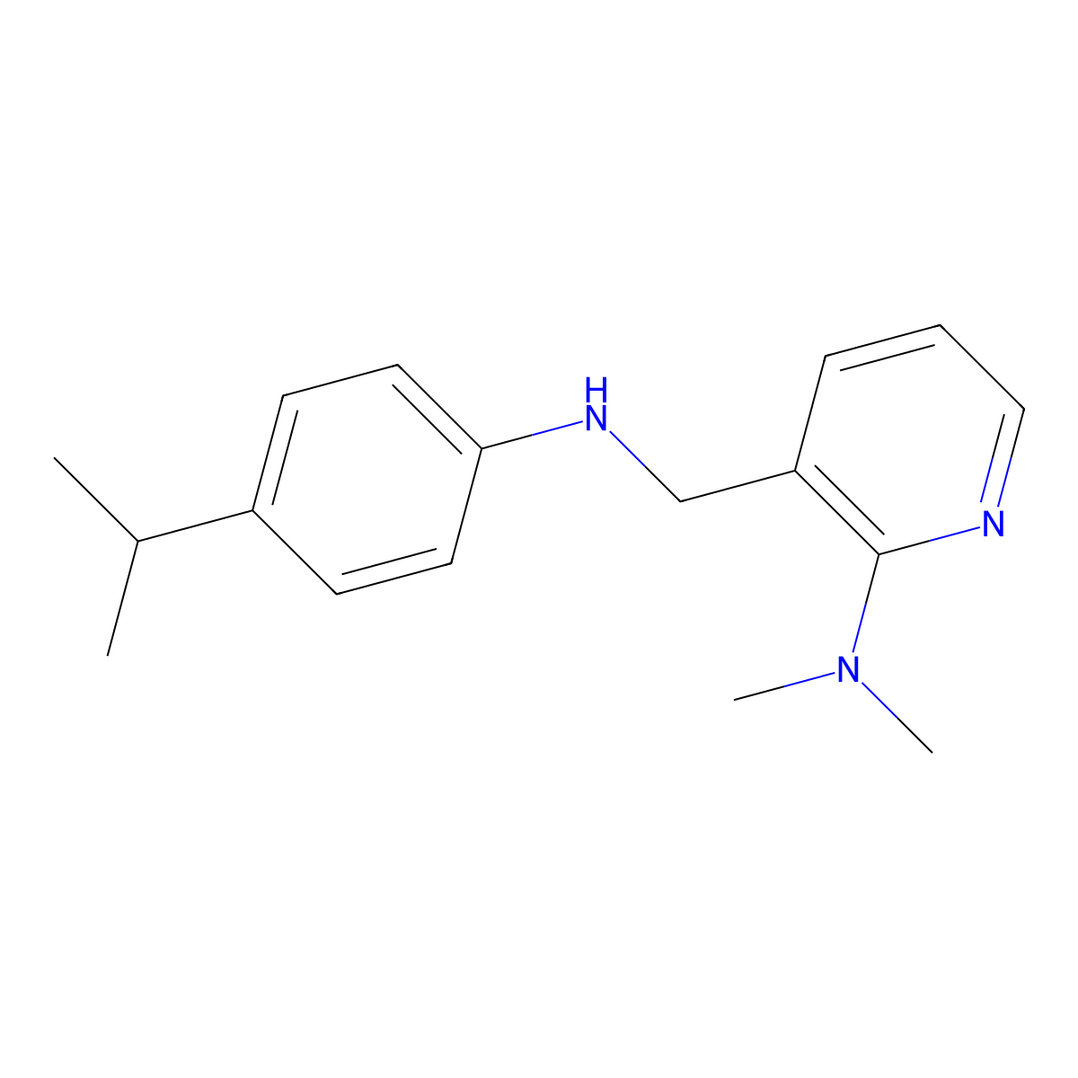 ((2-Dimethylaminopyridin-3-yl)methyl](4-isopropylphenyl)amine molecular structure, CAS 405103-32-4