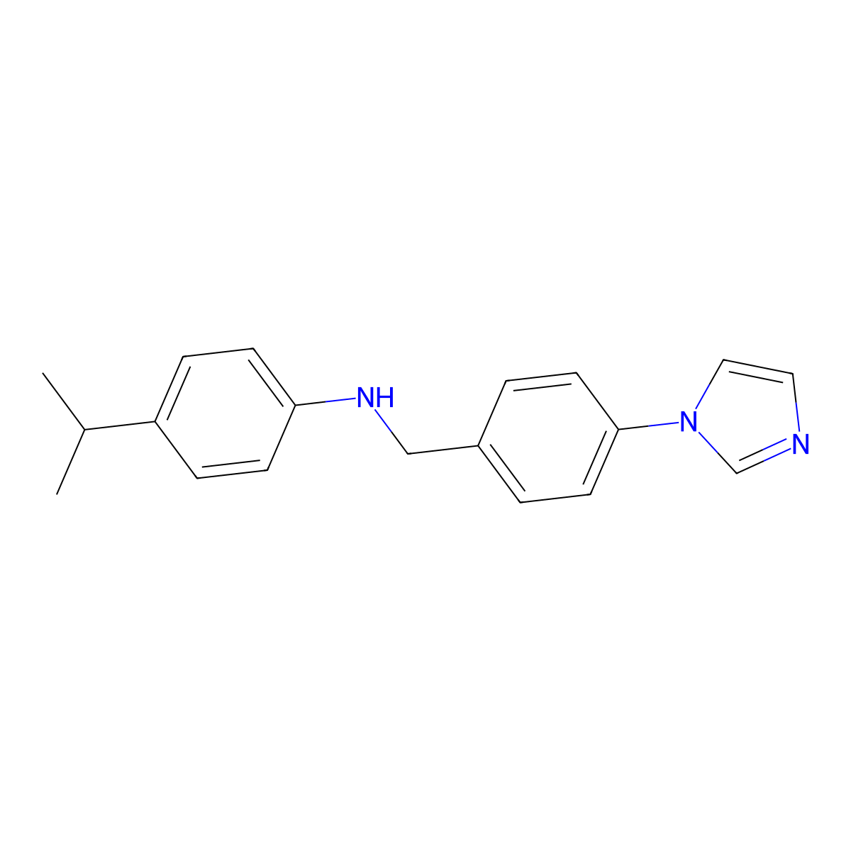 Benzenemethanamine,4-(1h-imidazol-1-yl)-n-[4-(1-methylethyl)phenyl]- molecular structure, CAS 405103-52-8