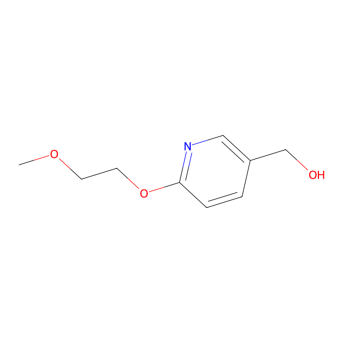 (6-(2-Methoxyethoxy)pyridin-3-yl)methanol molecular structure, CAS 405103-53-9