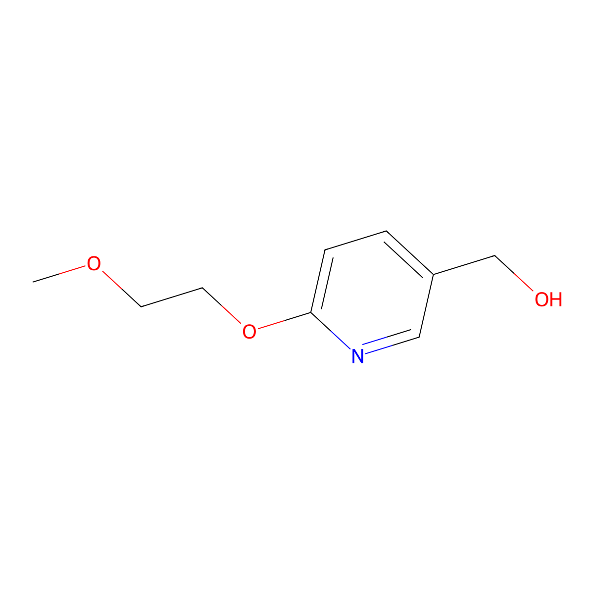 (6-(2-Methoxyethoxy)pyridin-3-yl)methanol molecular structure, CAS 405103-53-9