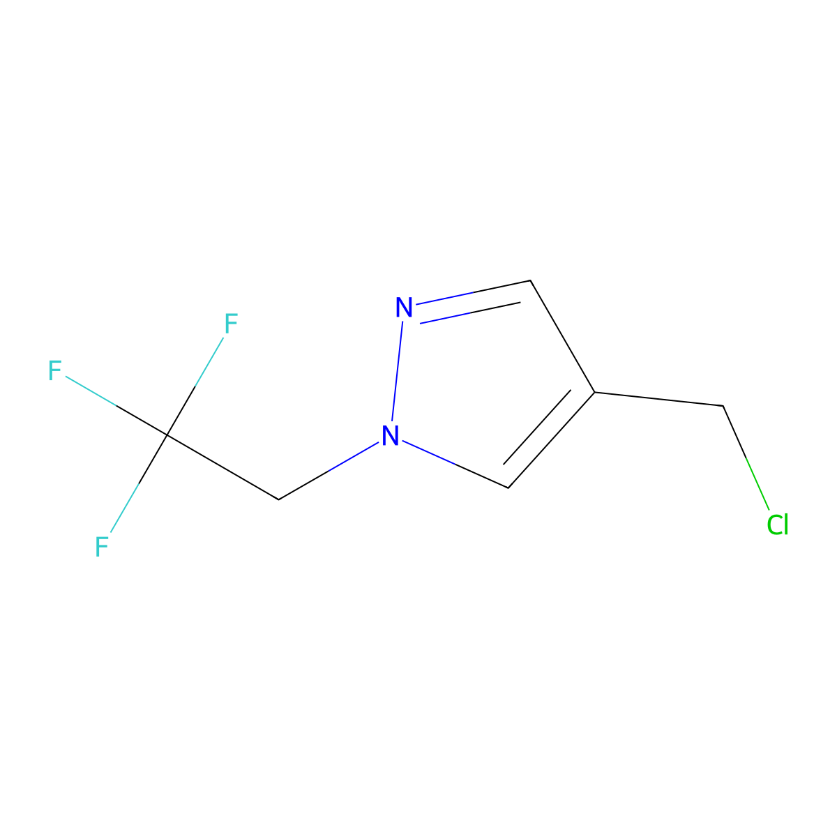 4-(chloromethyl)-1-(2,2,2-trifluoroethyl)-1H-pyrazole molecular structure, CAS 405103-71-1