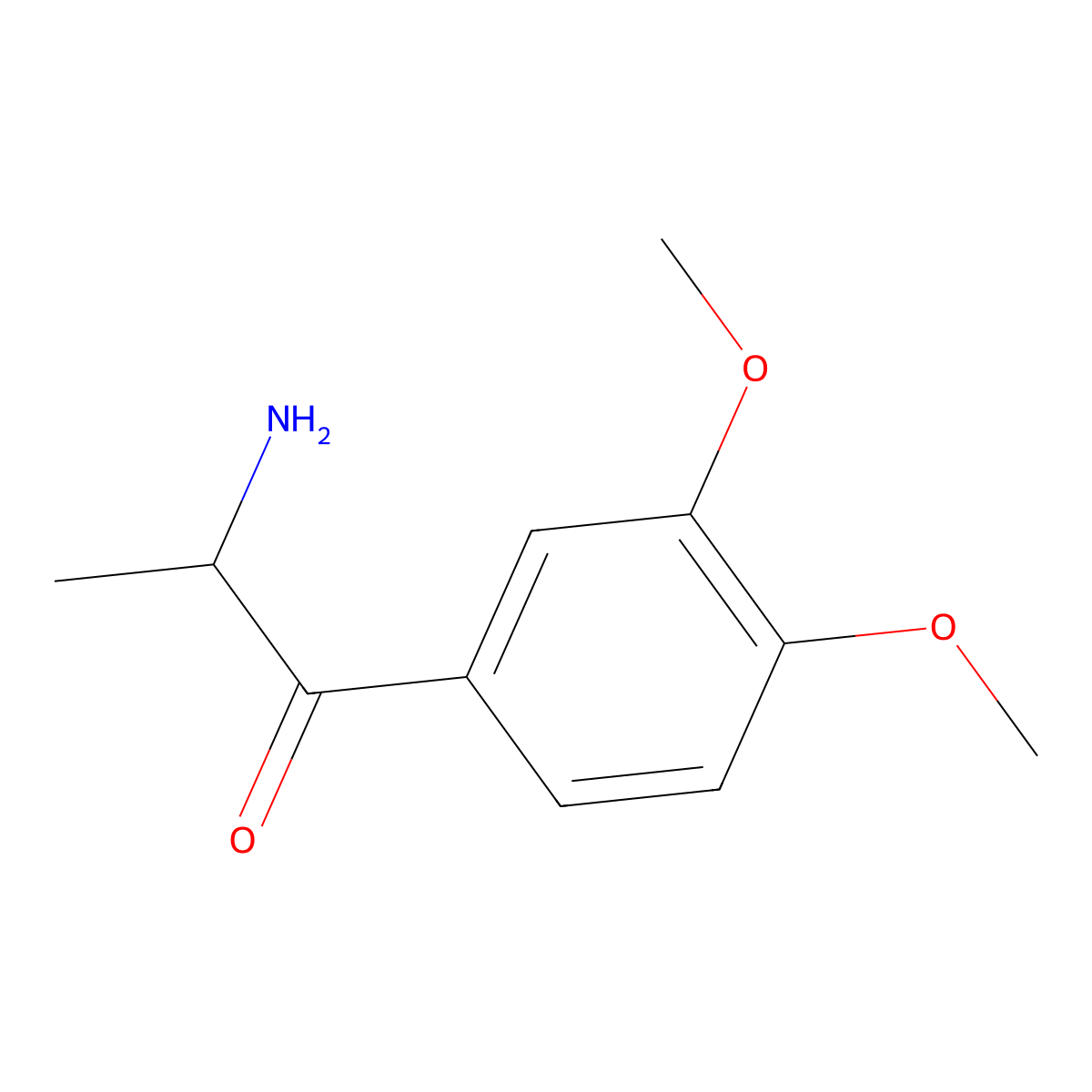 2-Amino-1-(3,4-dimethoxyphenyl)propan-1-one molecular structure, CAS 40513-44-8
