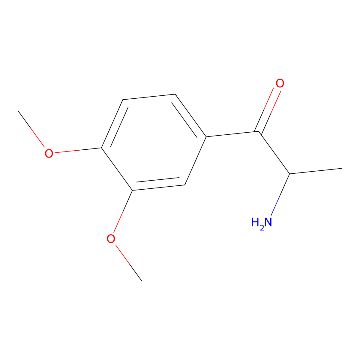 2-Amino-1-(3,4-dimethoxyphenyl)propan-1-one molecular structure, CAS 40513-44-8