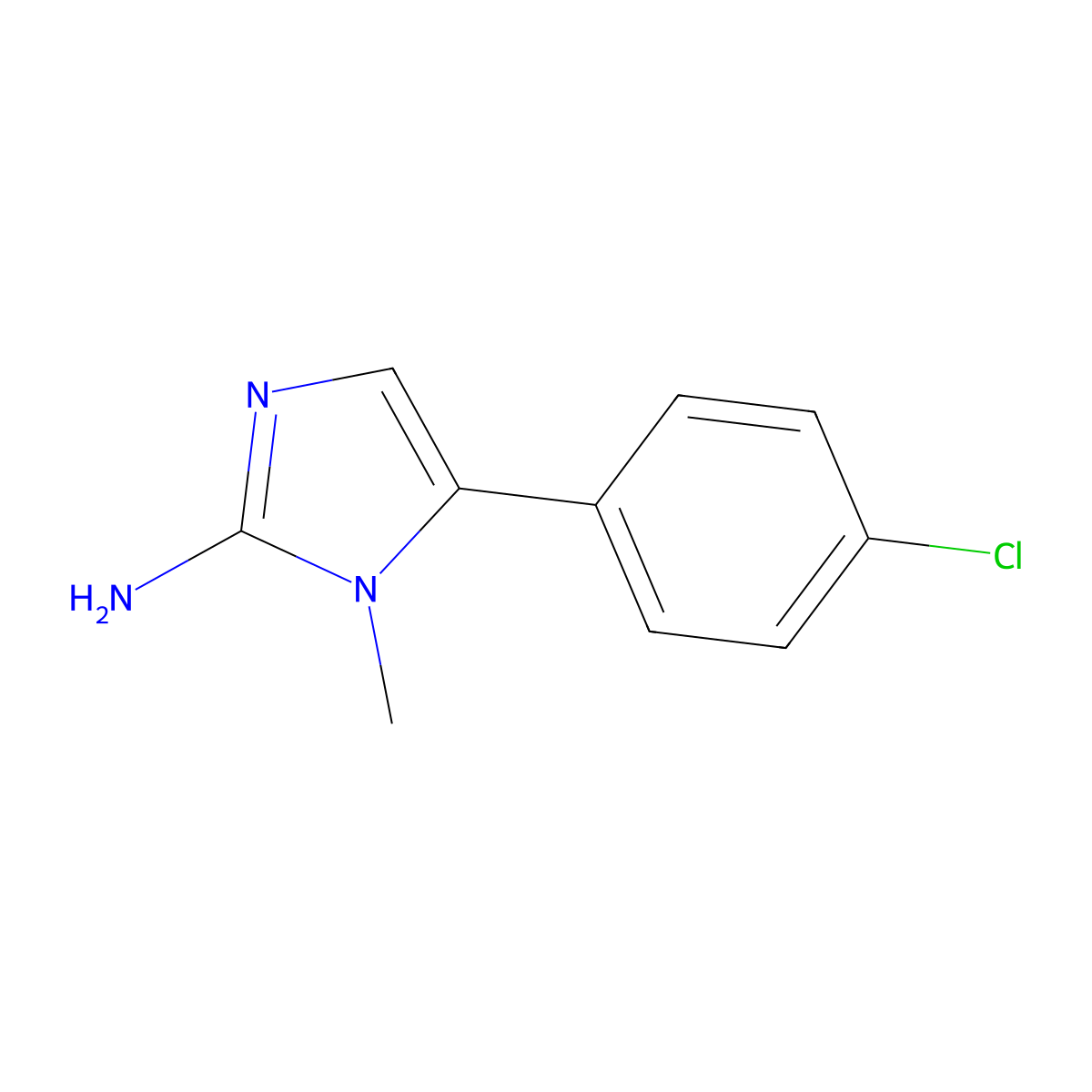 5-(4-Chloro-phenyl)-1-methyl-1H-imidazol-2-ylamine molecular structure, CAS 405141-01-7