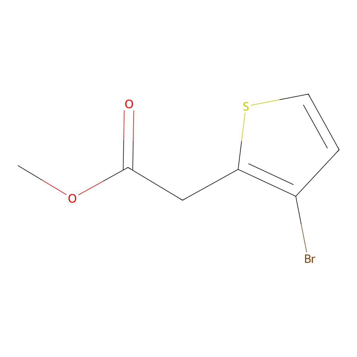 Methyl 2-(3-bromothiophen-2-yl)acetate molecular structure, CAS 405142-35-0