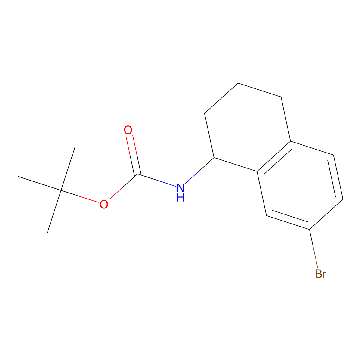 tert-butyl N-(7-bromo-1,2,3,4-tetrahydronaphthalen-1-yl)carbamate molecular structure, CAS 405142-65-6