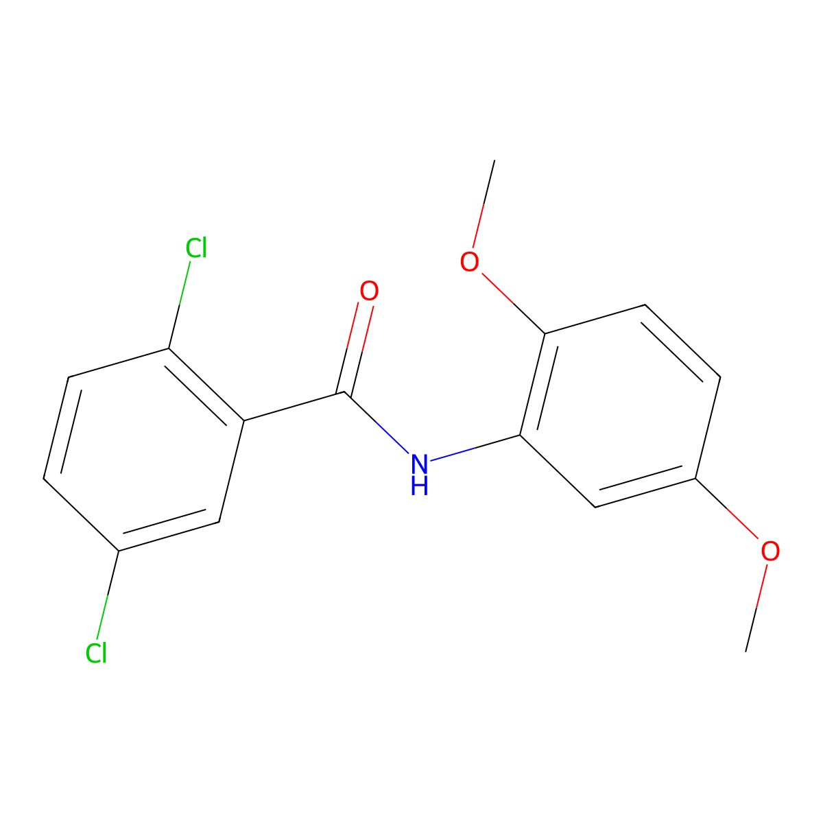 2,5-dichloro-N-(2,5-dimethoxyphenyl)benzamide molecular structure, CAS 405147-09-3