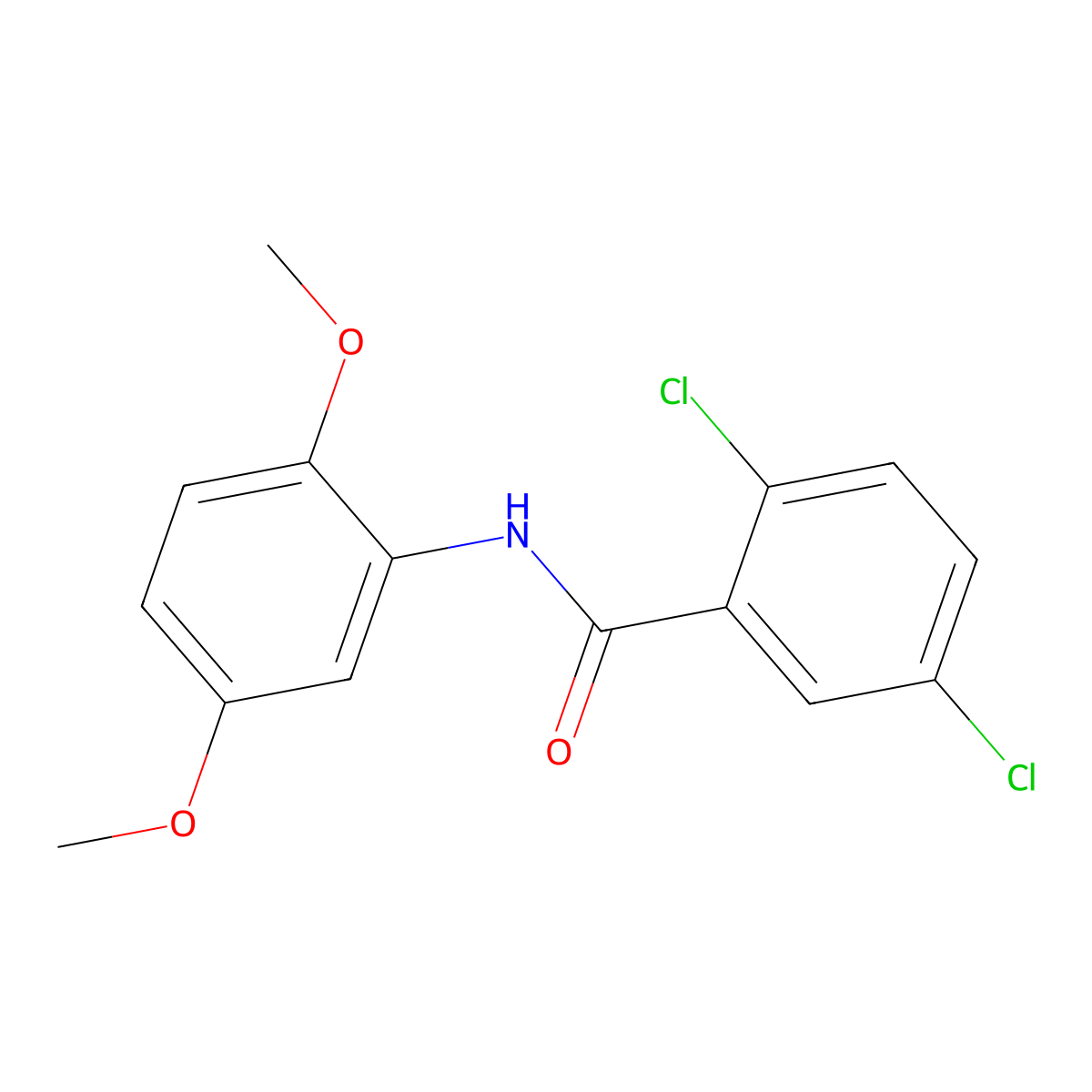 2,5-dichloro-N-(2,5-dimethoxyphenyl)benzamide molecular structure, CAS 405147-09-3