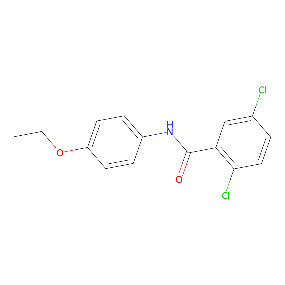 2,5-dichloro-N-(4-ethoxyphenyl)benzamide molecular structure, CAS 405147-17-3