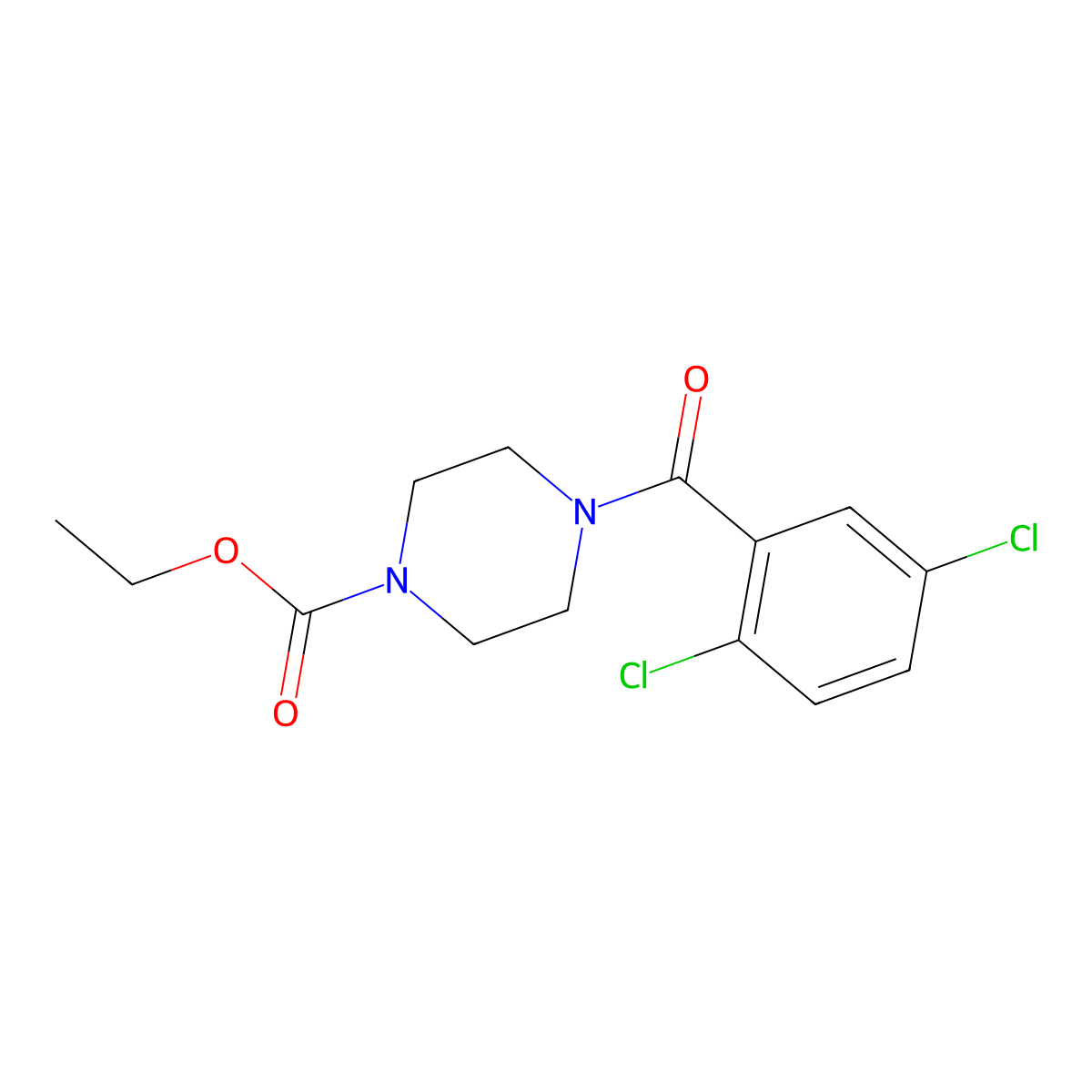 Ethyl 4-(2,5-dichlorobenzoyl)piperazine-1-carboxylate molecular structure, CAS 405147-27-5