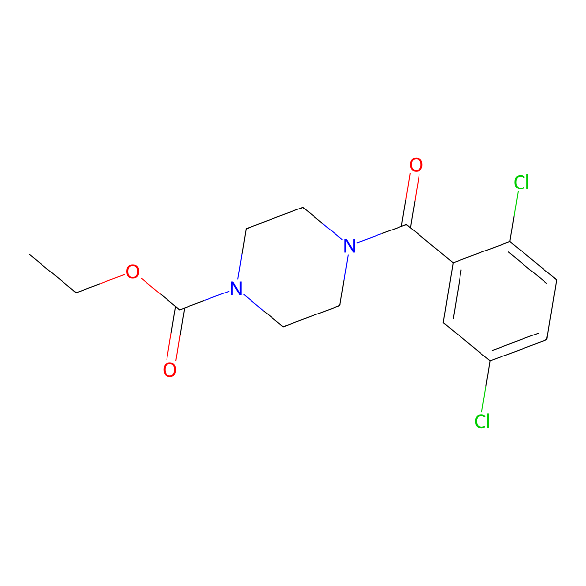 Ethyl 4-(2,5-dichlorobenzoyl)piperazine-1-carboxylate molecular structure, CAS 405147-27-5