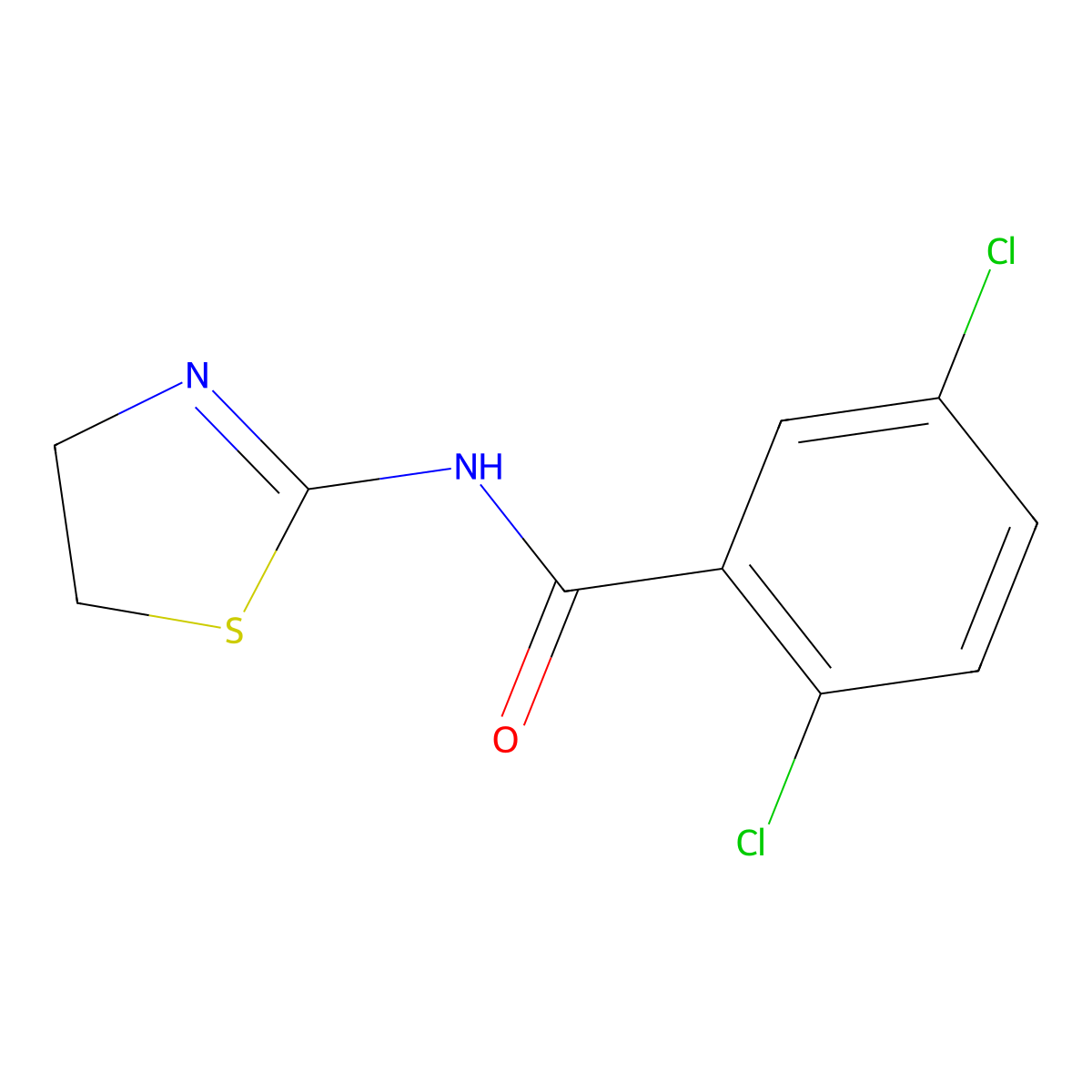 2,5-Dichloro-N-(4,5-dihydro-thiazol-2-yl)-benzamide molecular structure, CAS 405147-32-2