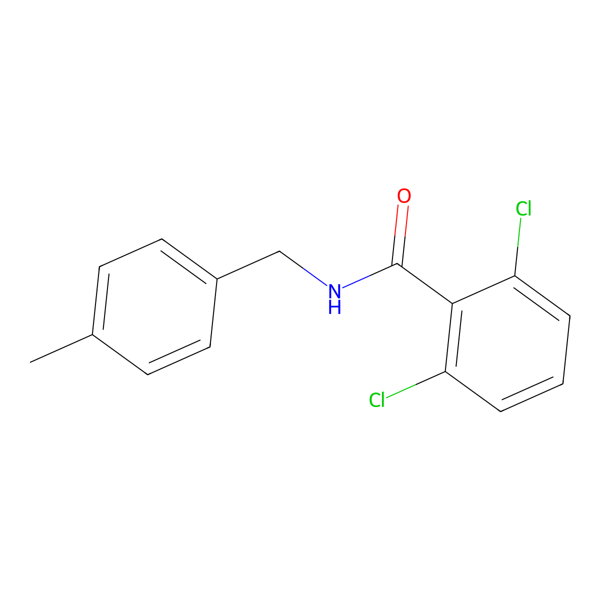 2,6-dichloro-N-[(4-methylphenyl)methyl]benzamide molecular structure, CAS 405147-86-6