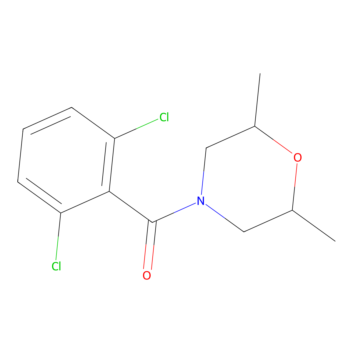 (2,6-Dichlorophenyl)(2,6-dimethylmorpholino)methanone molecular structure, CAS 405147-92-4