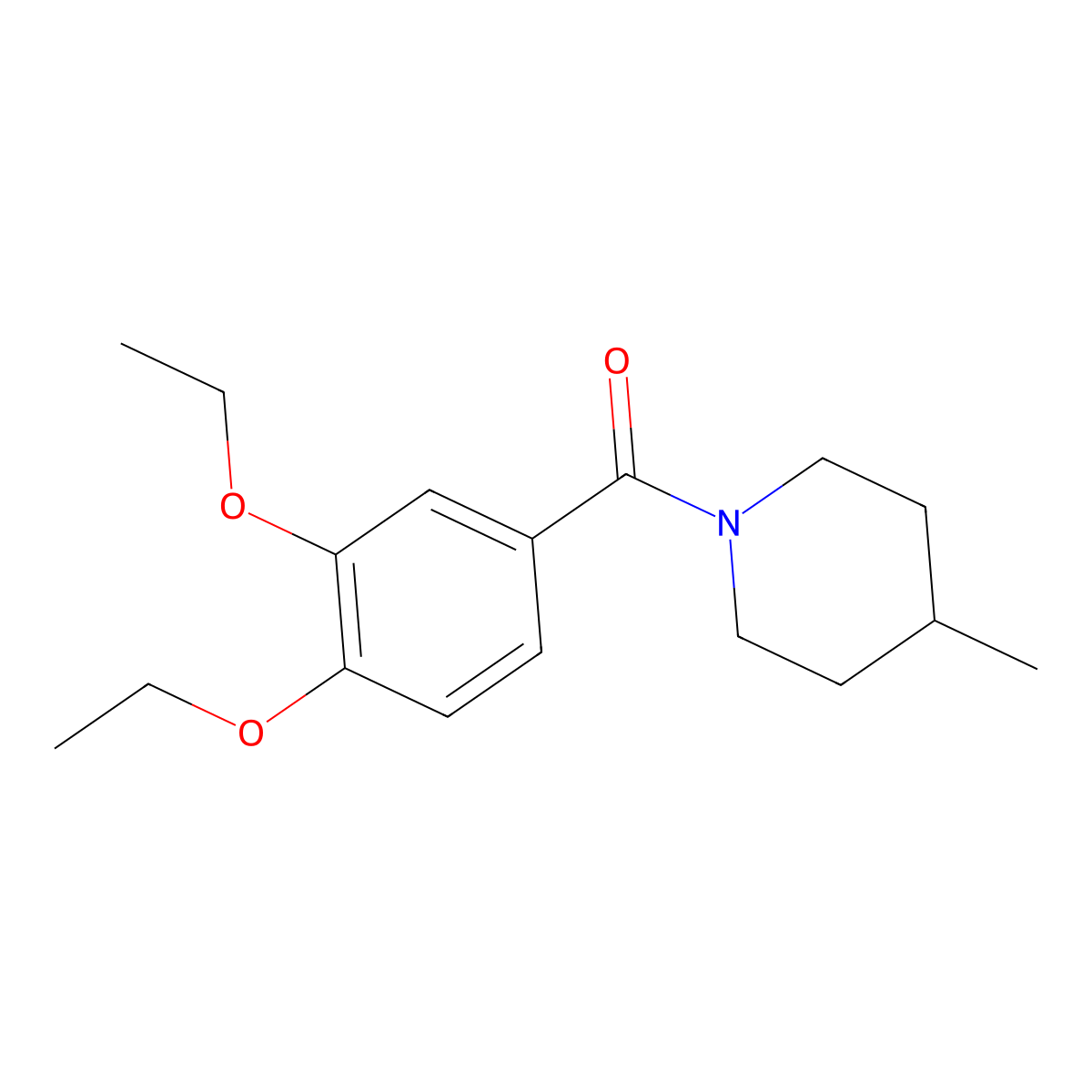 1-(3,4-Diethoxybenzoyl)-4-methylpiperidine molecular structure, CAS 405148-51-8