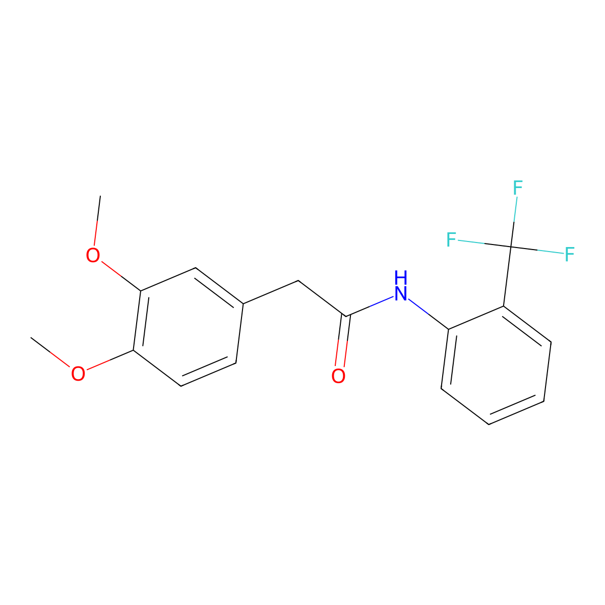 2-(3,4-dimethoxyphenyl)-N-[2-(trifluoromethyl)phenyl]acetamide molecular structure, CAS 405148-92-7
