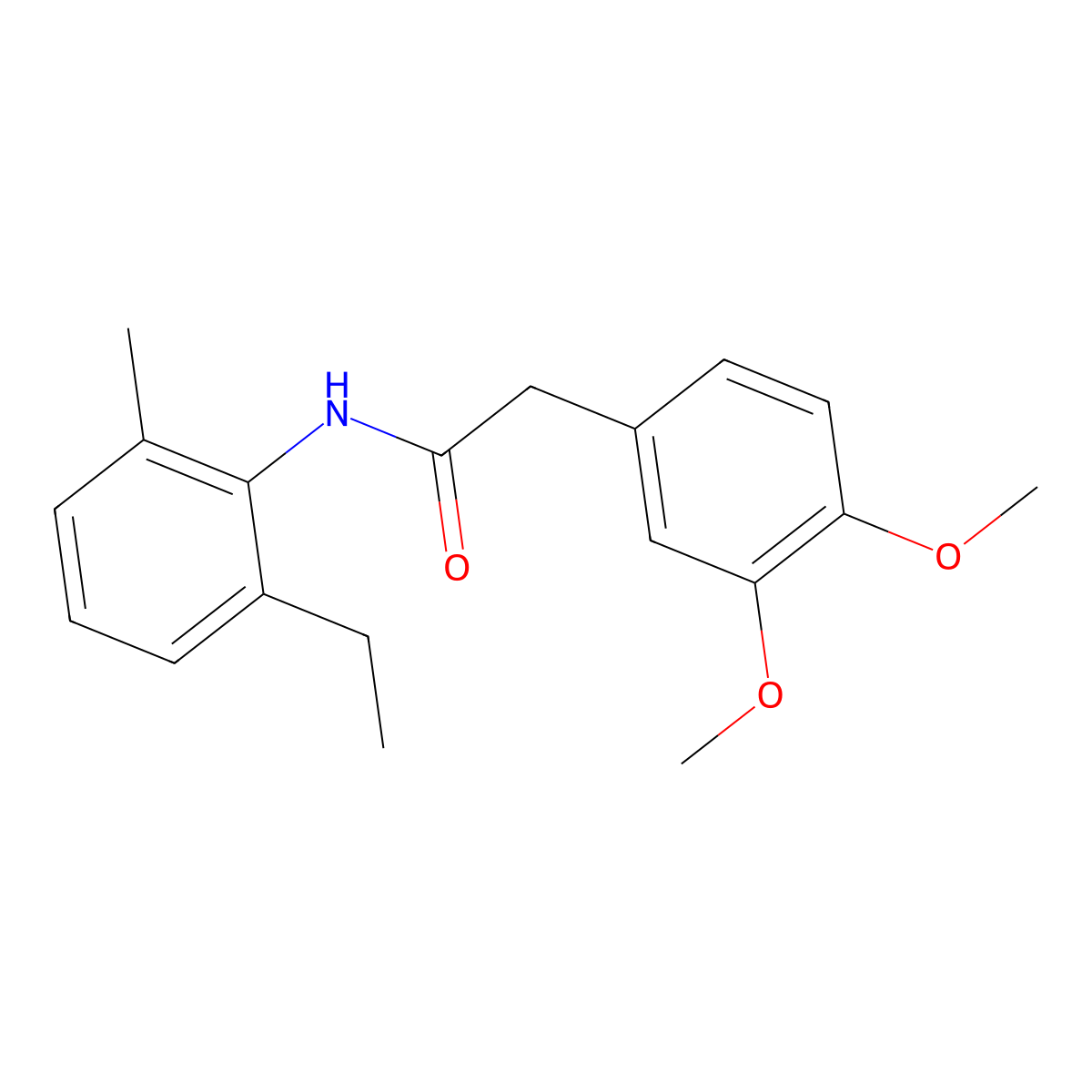 2-(3,4-dimethoxyphenyl)-N-(2-ethyl-6-methylphenyl)acetamide molecular structure, CAS 405148-98-3